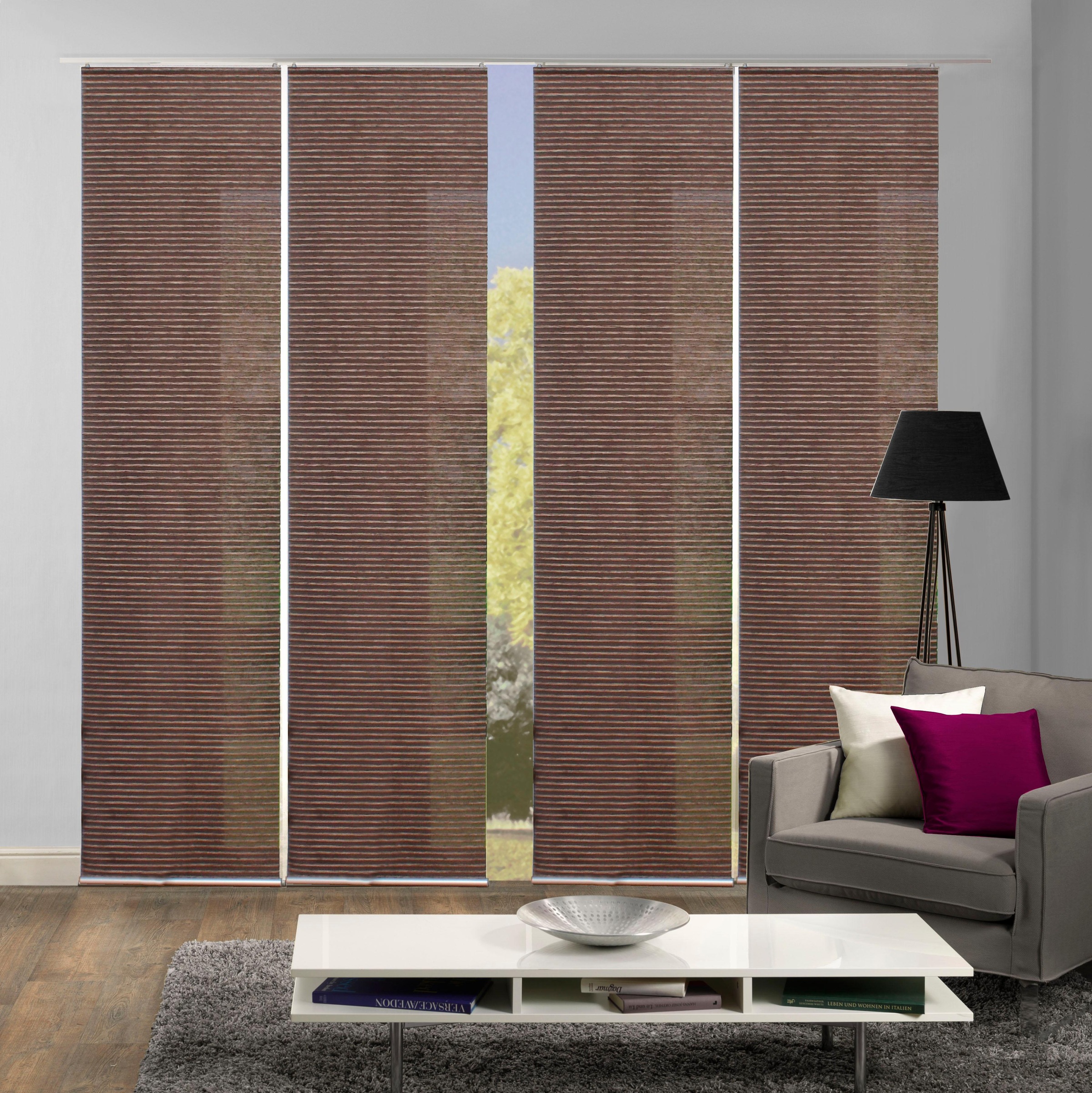 Image of HOME WOHNIDEEN Schiebegardine »SCAR«, (4 St.), HxB: 245x60, inkl. Befestigungszubehör bei Ackermann Versand Schweiz