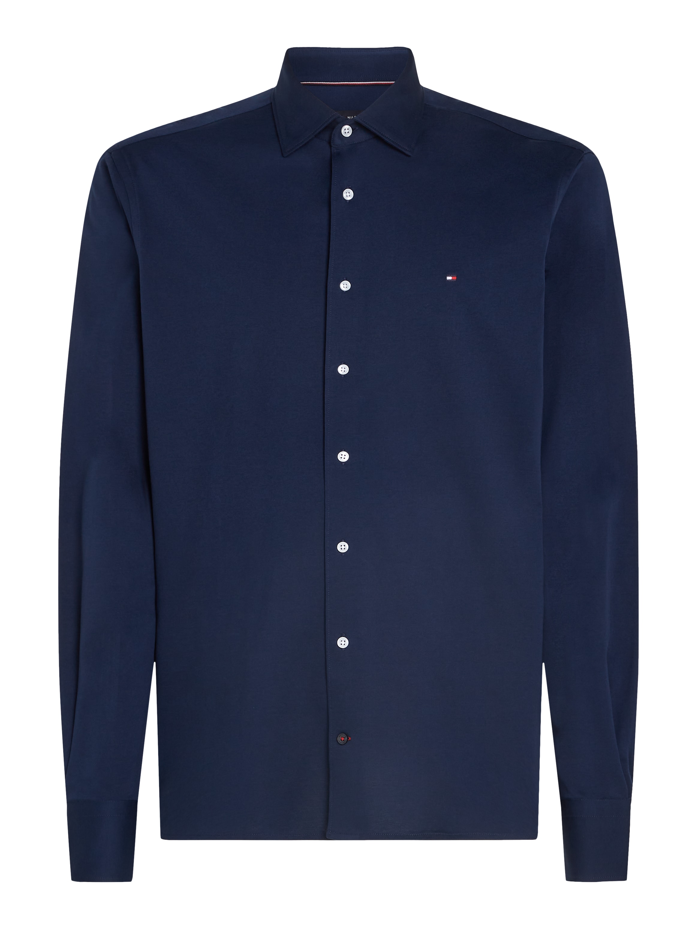 Tommy Hilfiger Businesshemd »CL KNITTED SOLID RF SHIRT«, mit Kentkragen