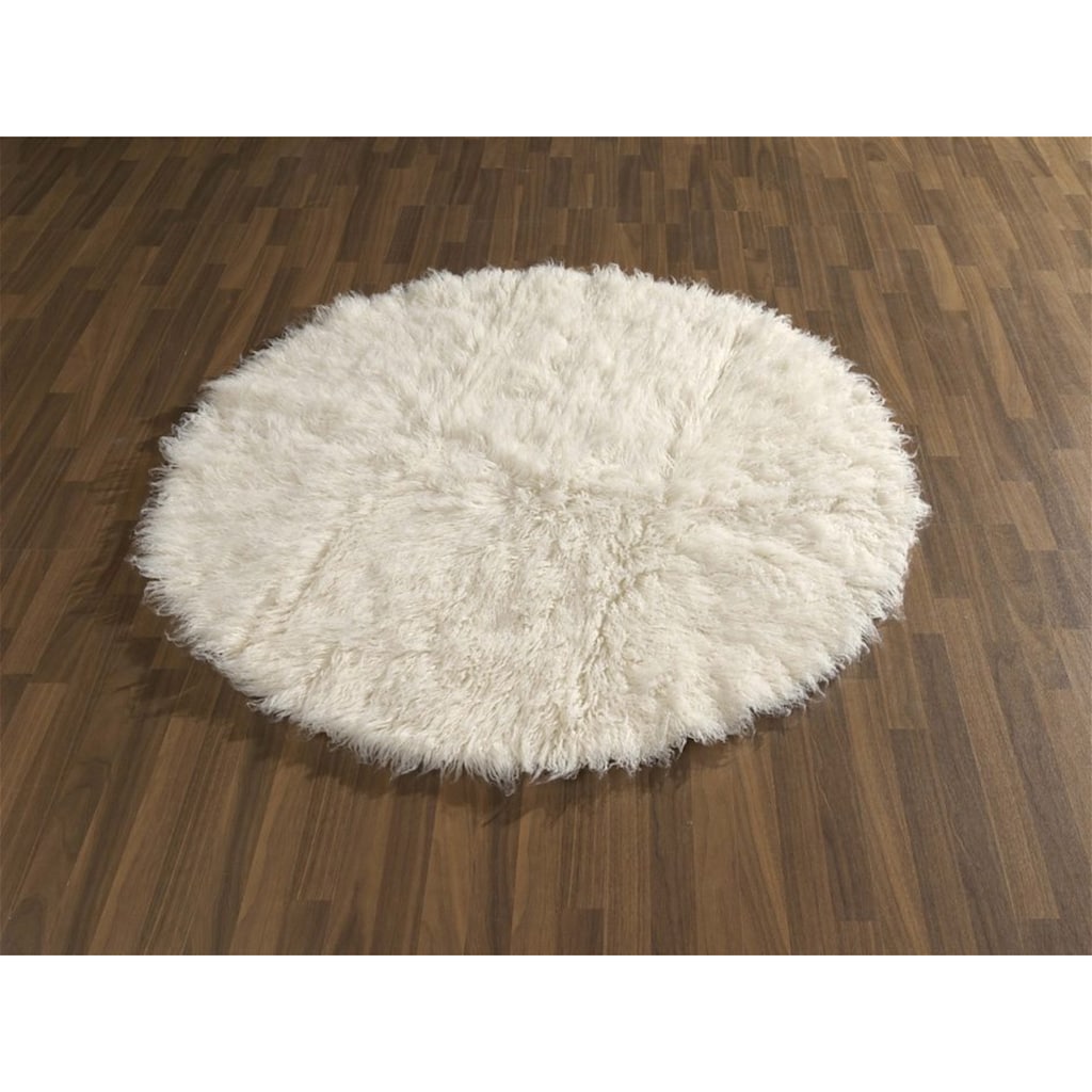 Böing Carpet Wollteppich »Flokati 1500 g«, rund, reine Wolle, handgearbeitet, Wohnzimmer