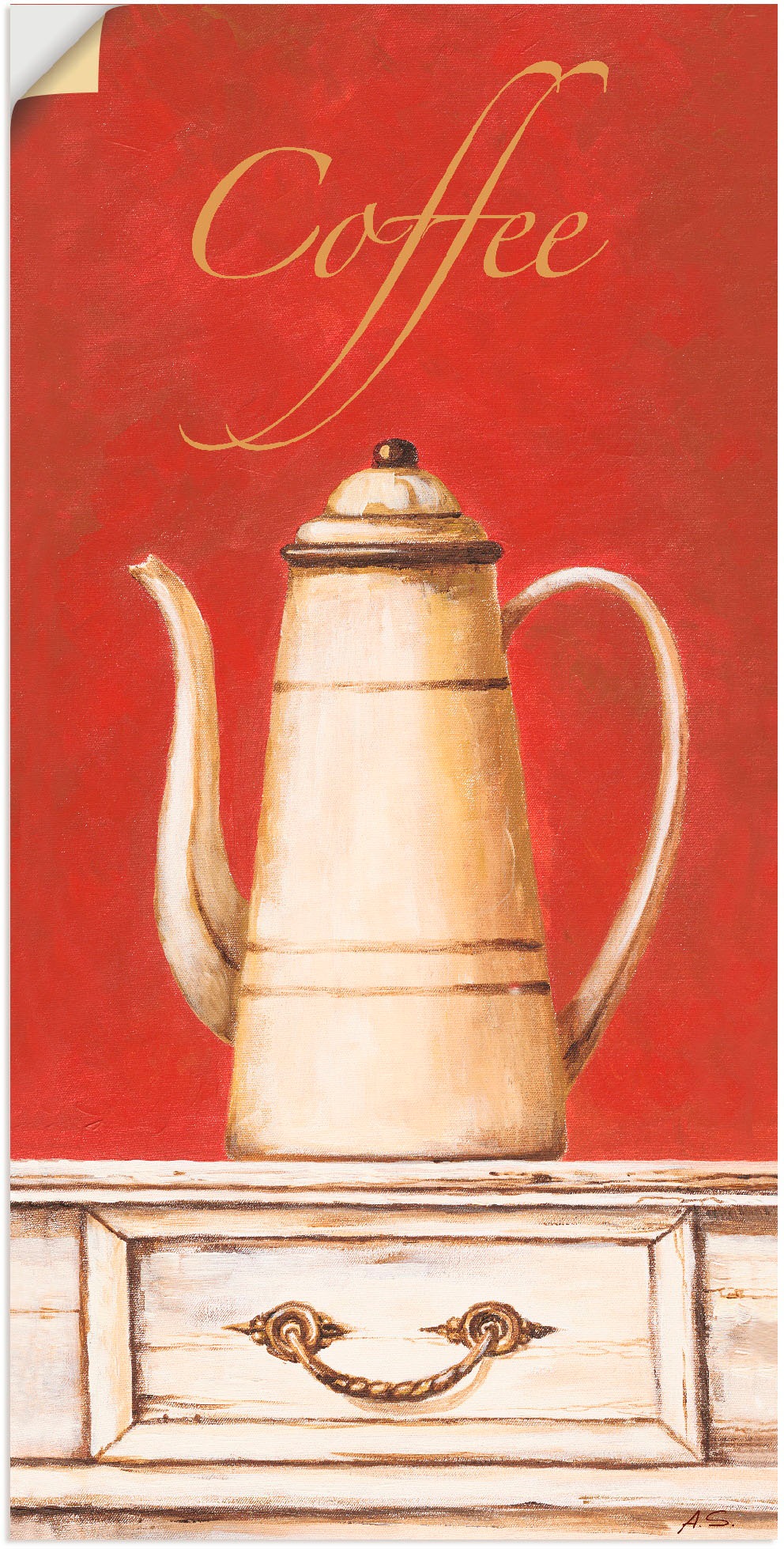 Image of Artland Wandbild »Kaffeekanne«, Getränke, (1 St.), in vielen Grössen & Produktarten - Alubild / Outdoorbild für den Aussenbereich, Leinwandbild, Poster, Wandaufkleber / Wandtattoo auch für Badezimmer geeignet bei Ackermann Versand Schweiz