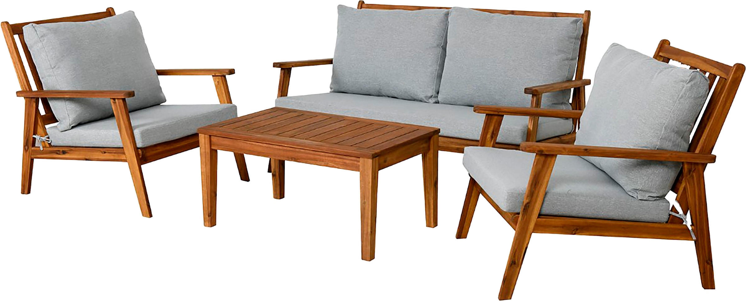 Image of byLIVING Gartenlounge-Set "LA PALMA" Set, Lounge -Set, Gartenmöbel-Set, FSC-zertifiziertes Massivholz, 11 Stk. tlg. aus massivem Akazienholz mit gemütlichen Sitz- und Rückenkissen