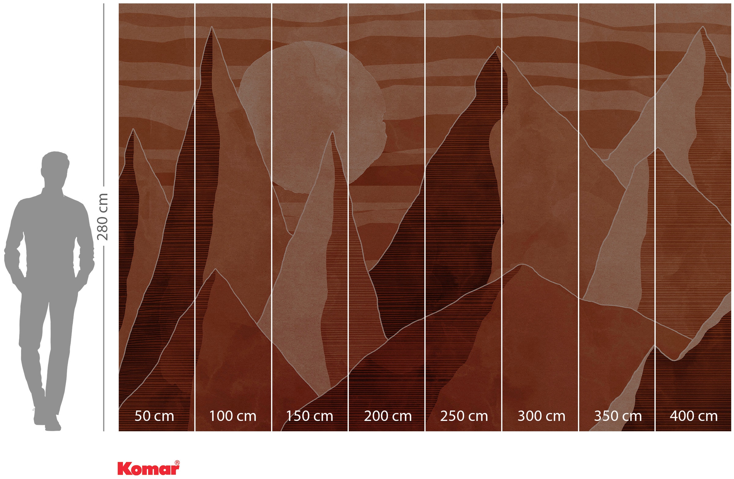 Komar Vliestapete »Digitaldruck Vlies - Desert Mile - Grösse 400 x 280 cm«, bedruckt, Wohnzimmer, Schlafzimmer