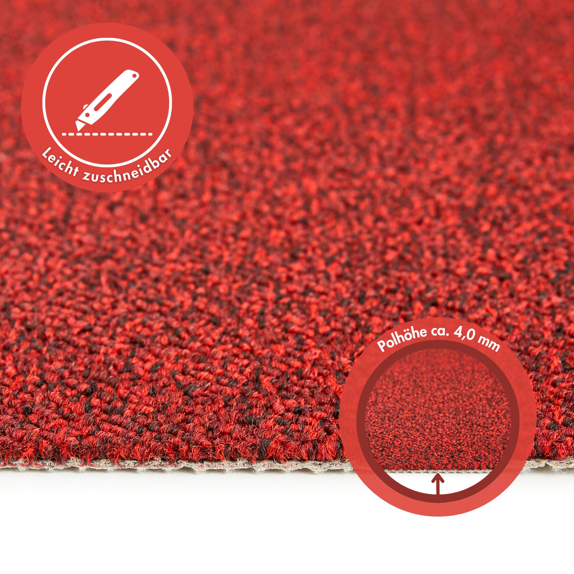 Andiamo Teppichboden »Matz, Schlinge, Made in Belgium«, rechteckig, 6 mm Höhe, meliert, Breite 400 cm oder 500 cm, strapazierfähig & pflegeleicht