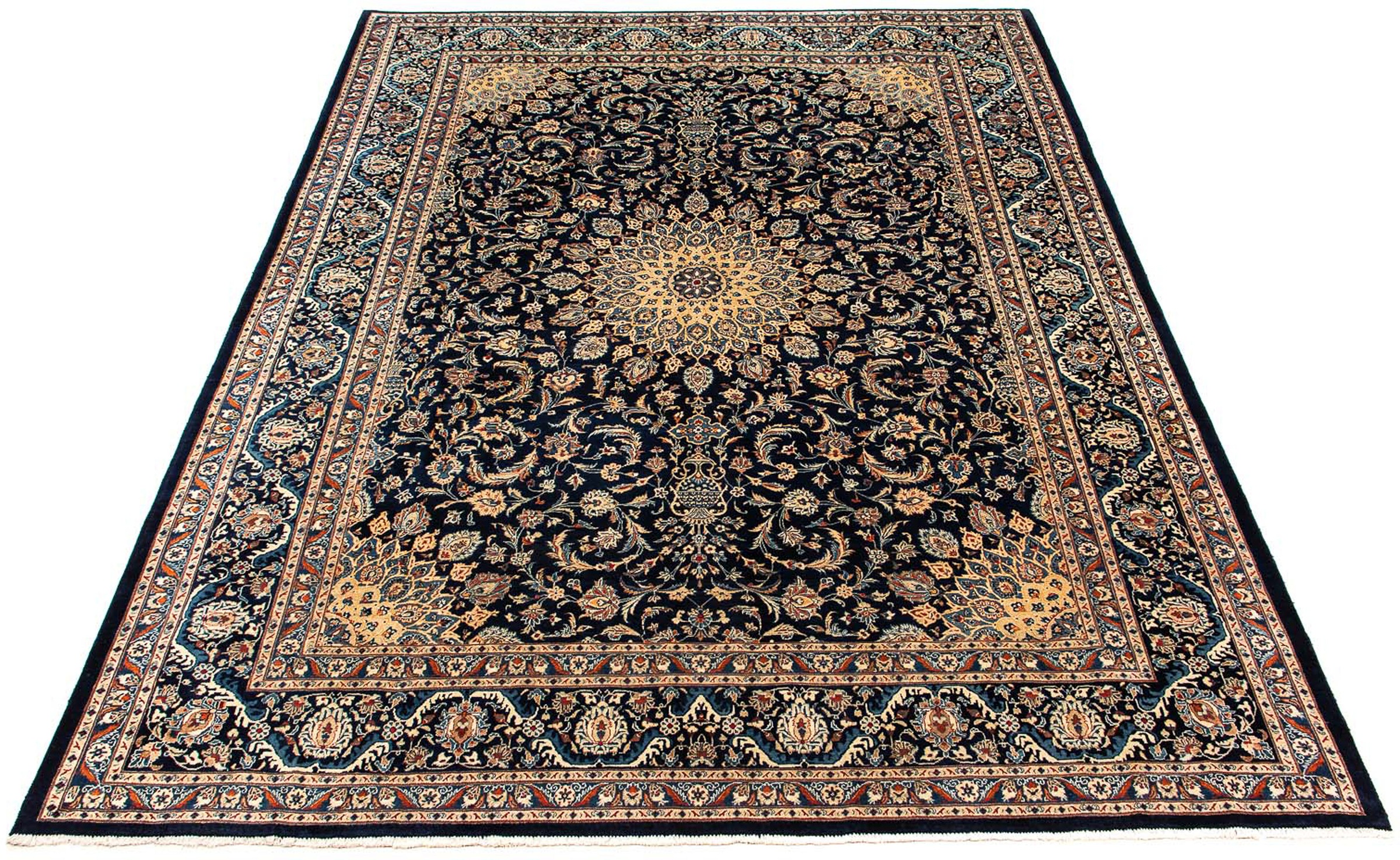 Image of morgenland Orientteppich »Perser - Classic - 390 x 302 cm - dunkelblau«, rechteckig, 10 mm Höhe, Wohnzimmer, Handgeknüpft, Einzelstück mit Zertifikat bei Ackermann Versand Schweiz