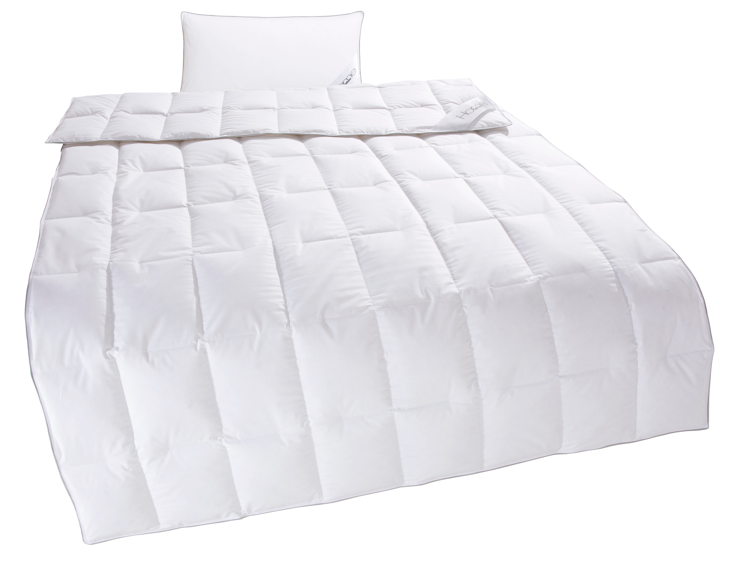 Home affaire Daunenbettdecke + Kopfkissen »TAMINS, Bettdecke 135x200 cm und 155x220 cm, 2-tlg.« Set mit Kissen 40x80 cm, 80x80 cm, Sommer, Winter, Made in Germany