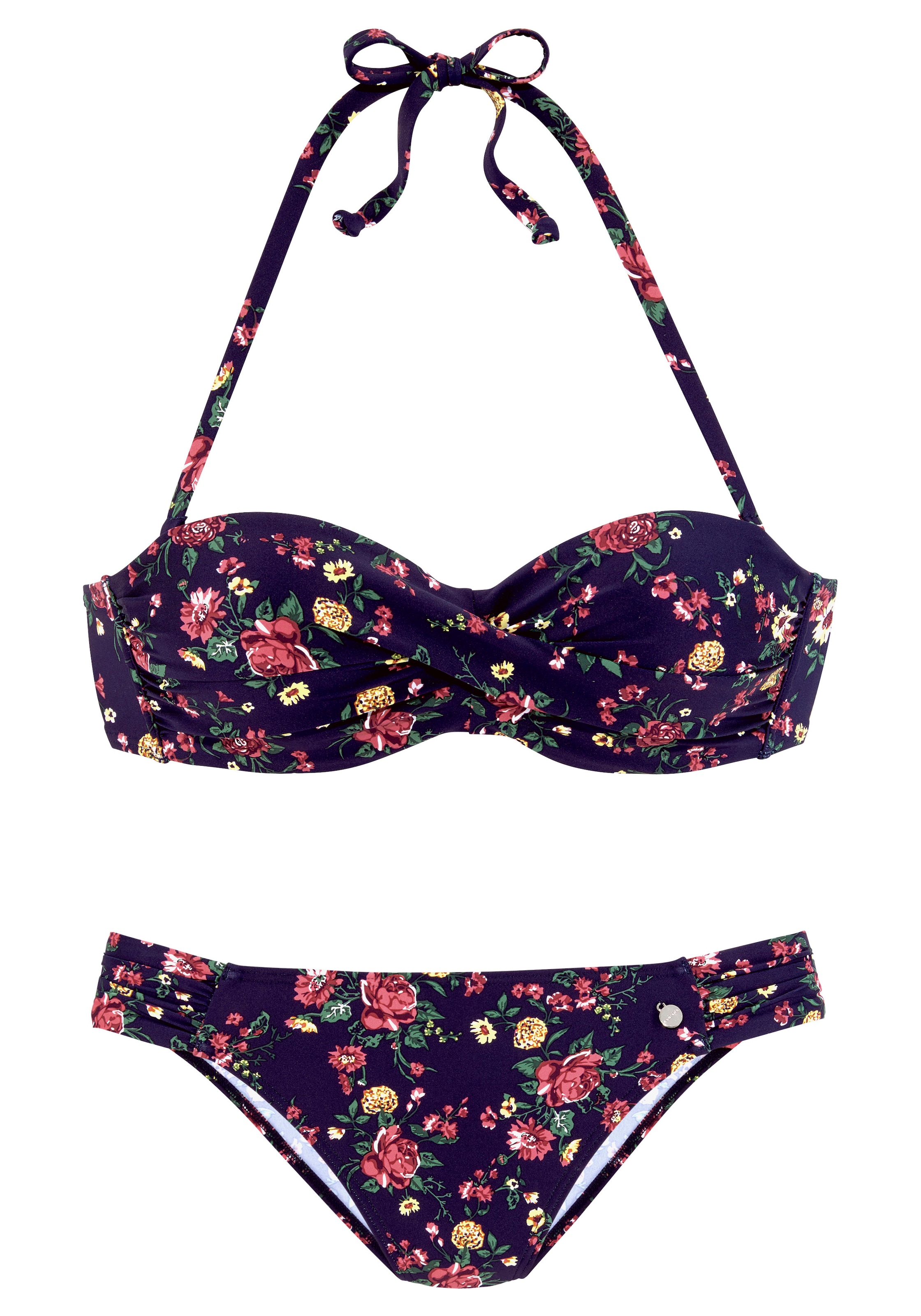 LASCANA Bügel-Bandeau-Bikini , mit romantischem Blumendesign