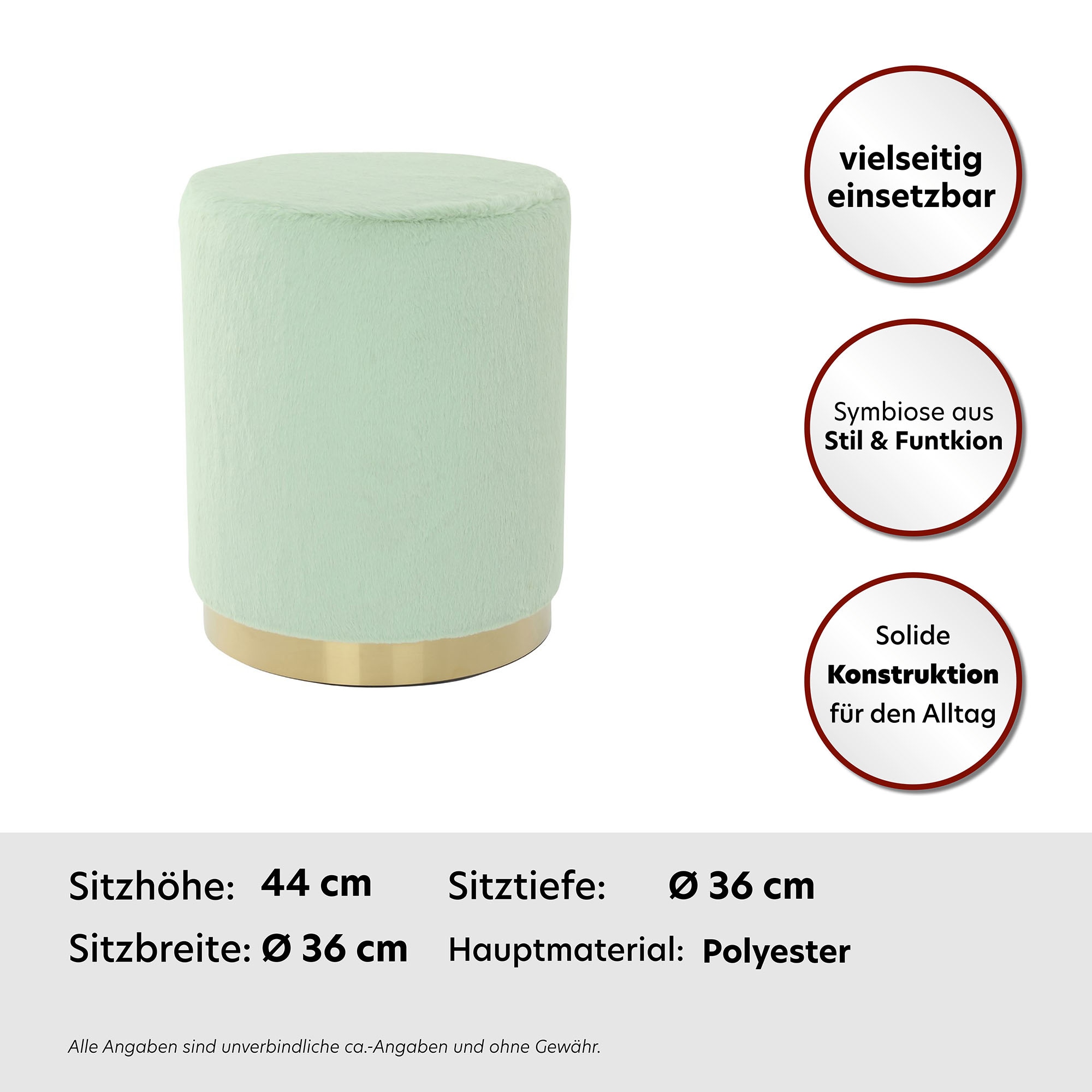 Kayoom Polsterhocker »Hocker Nona 125, Polster- und Sitzhocker, stillvoll und flauschig«, (1 St.), komfortabel, vielseitig einsetzbar, supersofte Haptik
