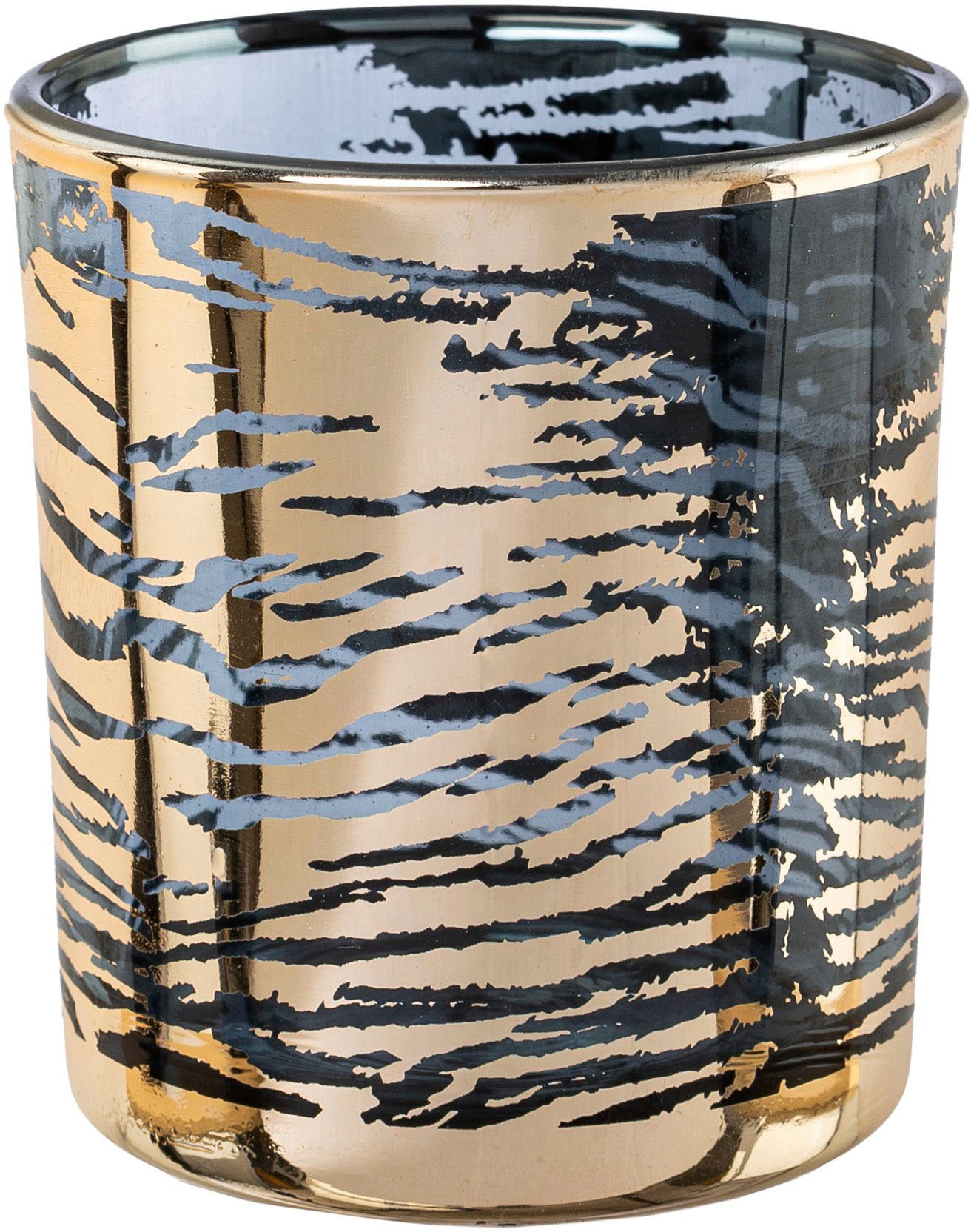 Creativ home Windlicht »Kerzenhalter LEOPARD«, (Set, 4 St.), Teelichthalter aus Glas