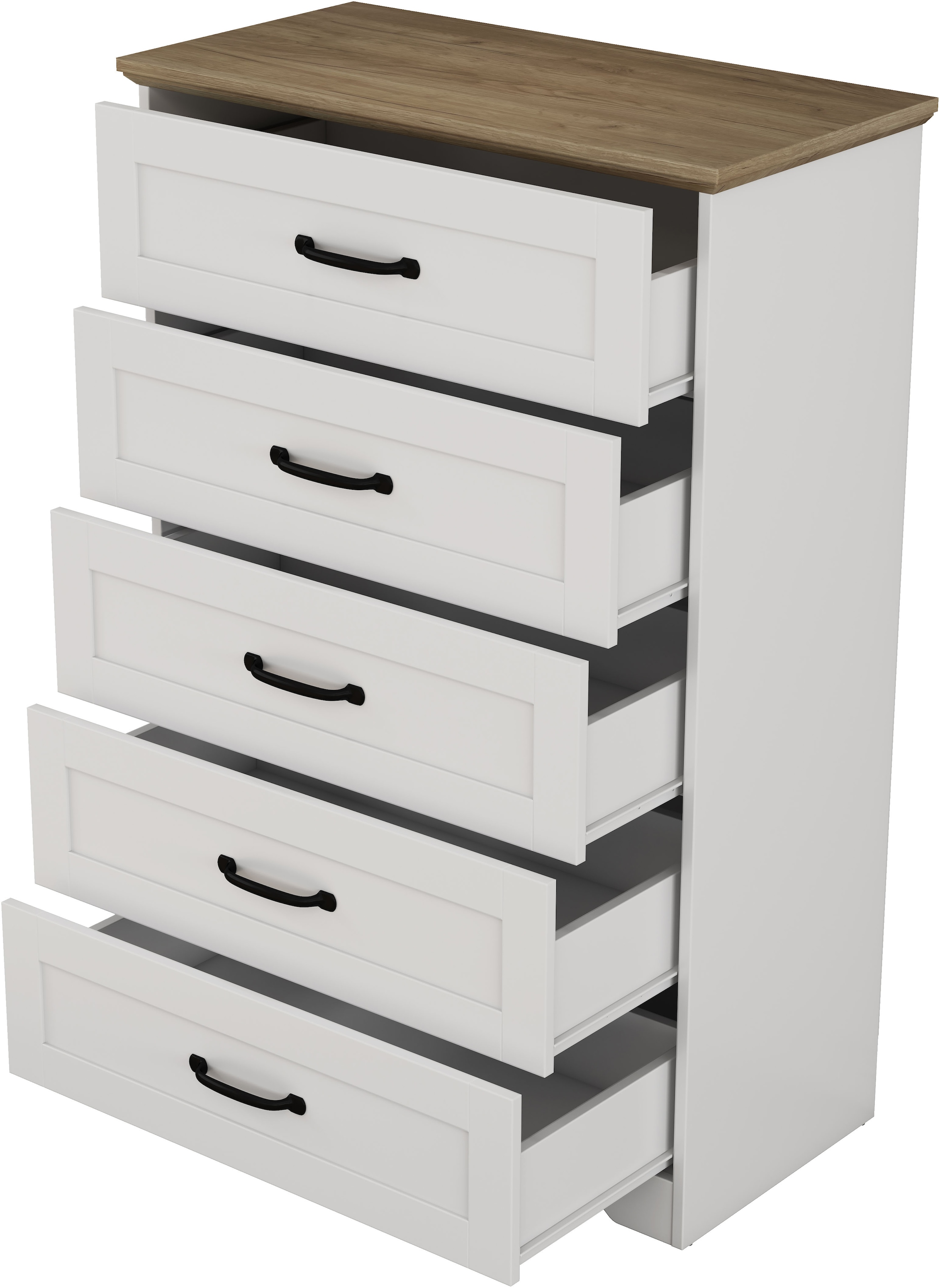 GOODproduct Schubkastenkommode »Emmilia Sideboard im Landhaus Design« Kommode mit viel Stauraum im Schlafzimmer,  Schubladenschrank Sideboard Wäscheschrank Skandi Design
