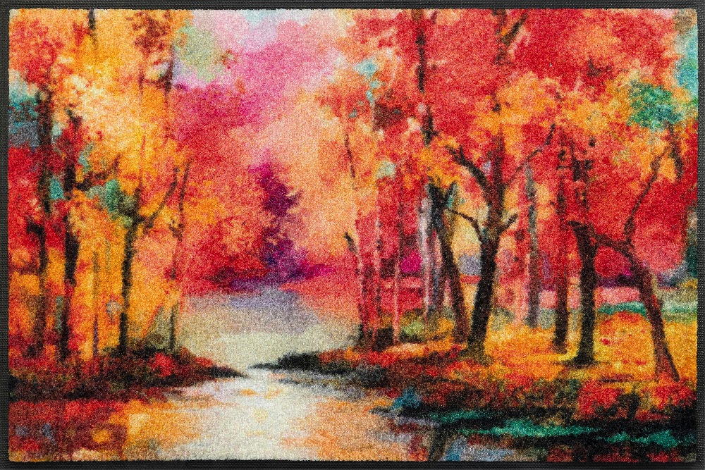 Image of wash+dry by Kleen-Tex Fussmatte »Mystic River«, rechteckig, 7 mm Höhe, Schmutzfangmatte, Motiv Bäume, In- und Outdoor geeignet, waschbar bei Ackermann Versand Schweiz