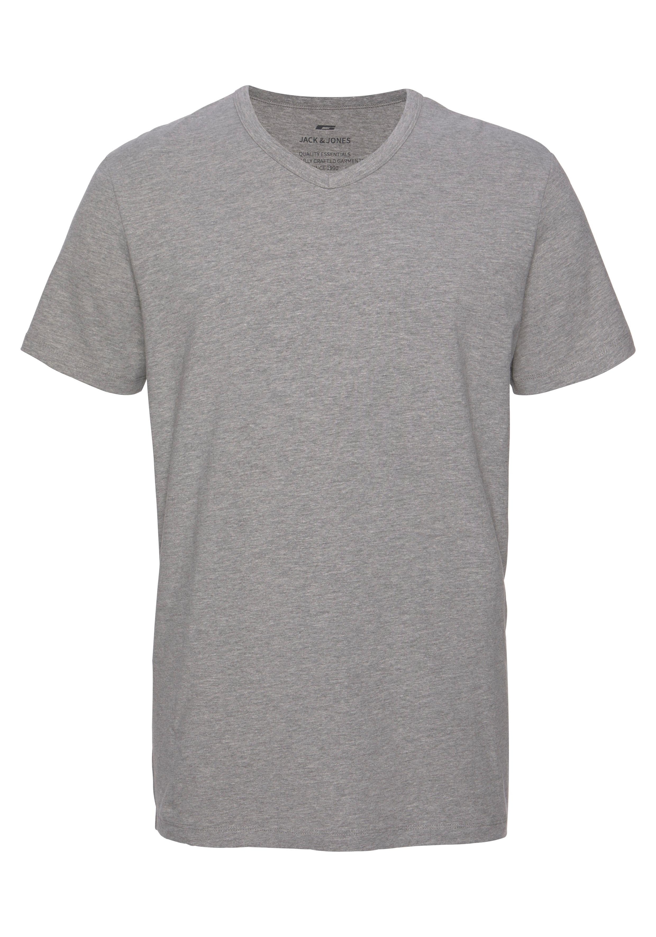 Jack & Jones T-Shirt »SLIM- FIT BASIC TEE V-NECK«, mit V-Ausschnitt