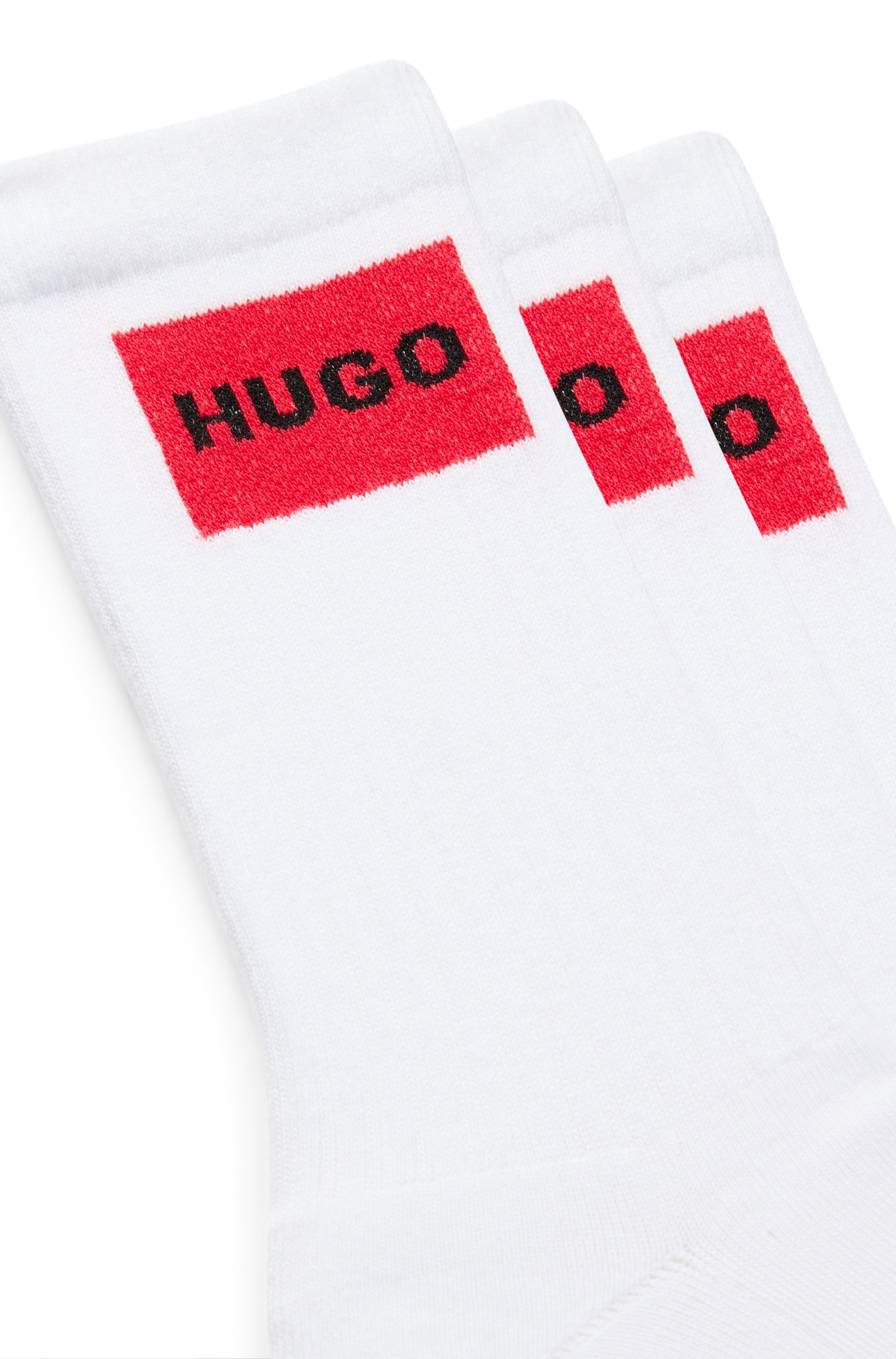 HUGO Underwear Chaussettes de loisirs »3P QS RIB LABEL« Packung, 3er, 3 cuis tlg. mit kontrastfarbenen HUGO Logo