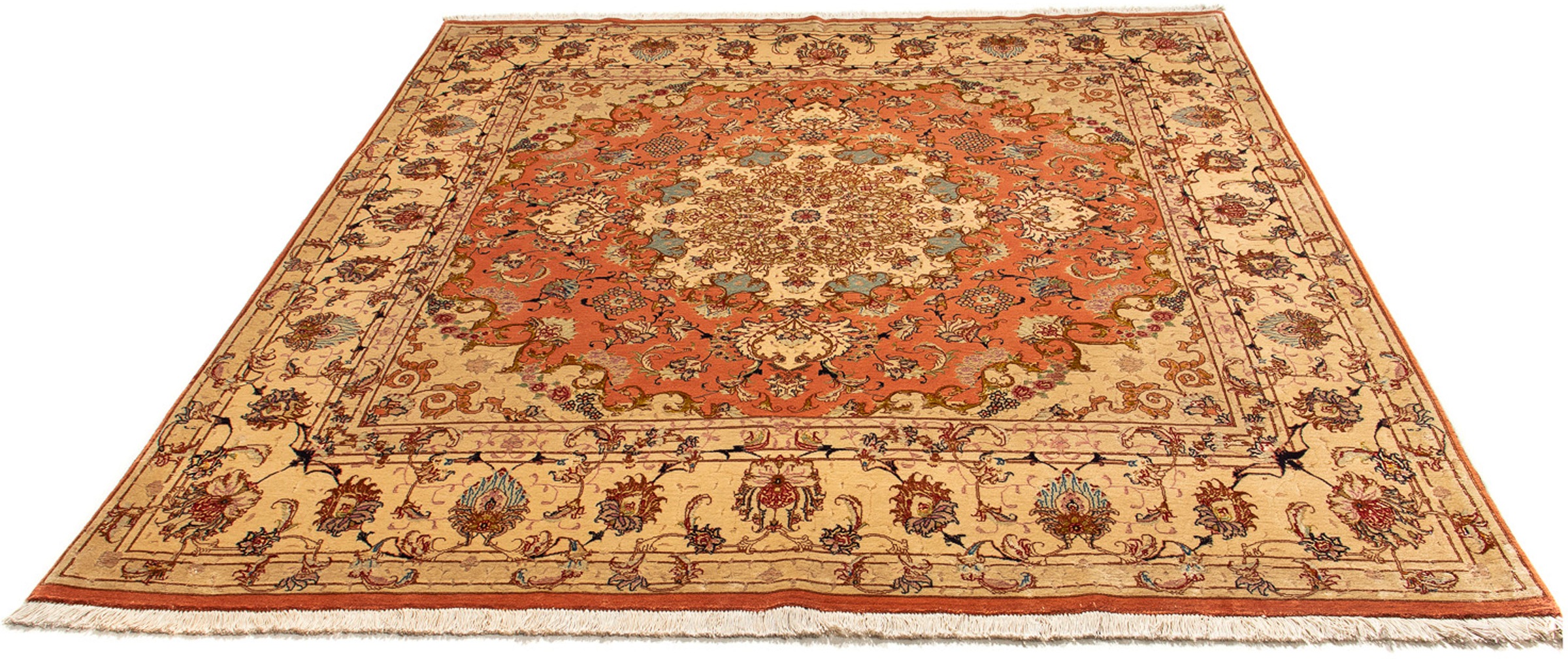 Image of morgenland Orientteppich »Perser - Täbriz - Royal - 207 x 198 cm - mehrfarbig«, rechteckig, 7 mm Höhe, Wohnzimmer, Handgeknüpft, Einzelstück mit Zertifikat bei Ackermann Versand Schweiz