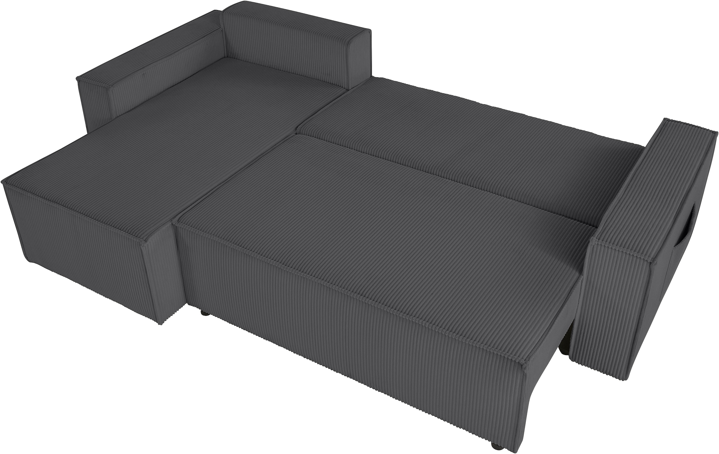 GOODproduct Ecksofa »CASSI L-Form, 241cm - OTTO. Verlässliche Qualität.« Schlaffunktion (133/200) ,Bettkasten, Recamiere links/rechts, Cord