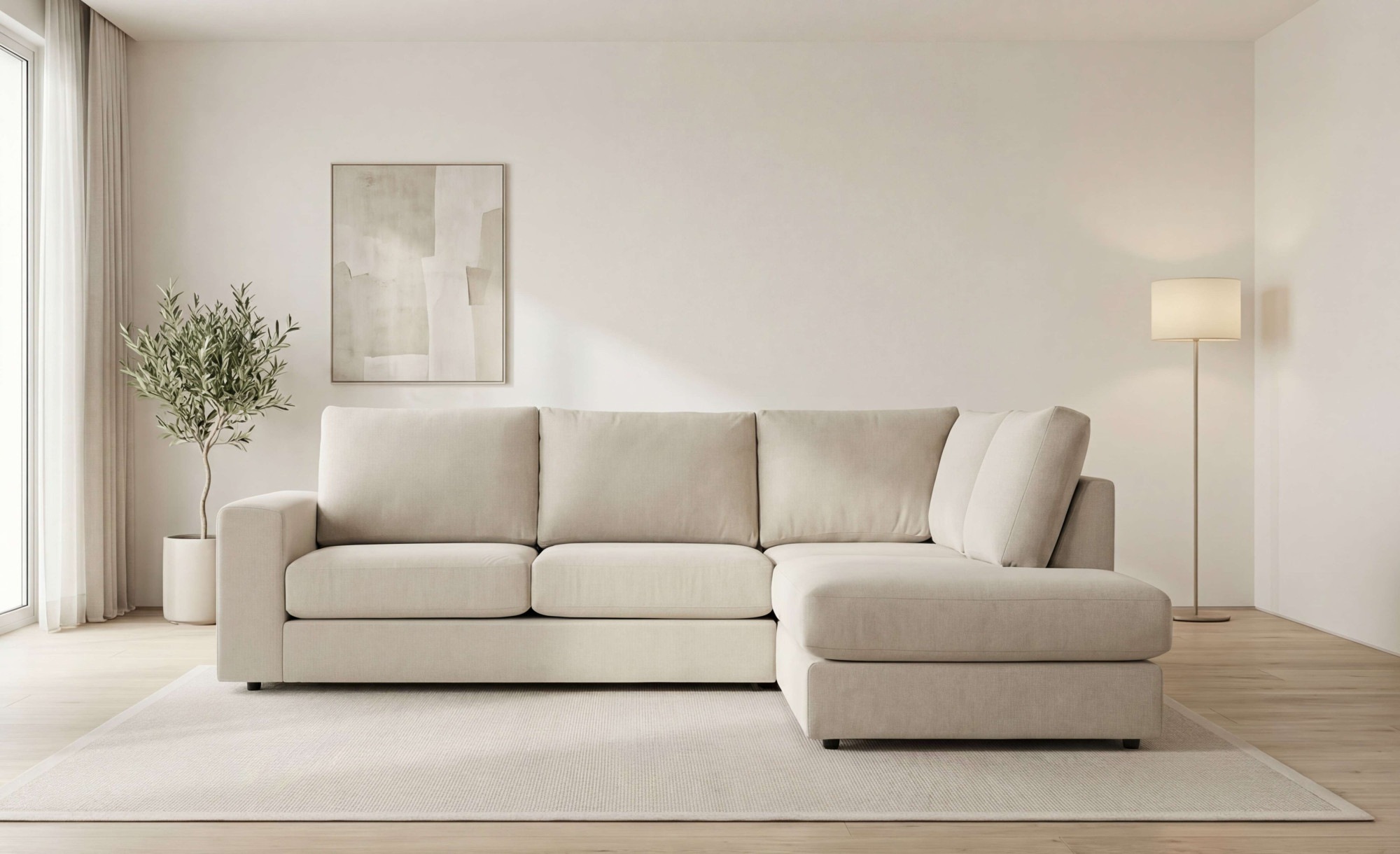 Image of GOODproduct Ecksofa "Nivette, weiches Chenille" Breite 292 cm, L-Form, bodentief, mit Wellenunterfederung
