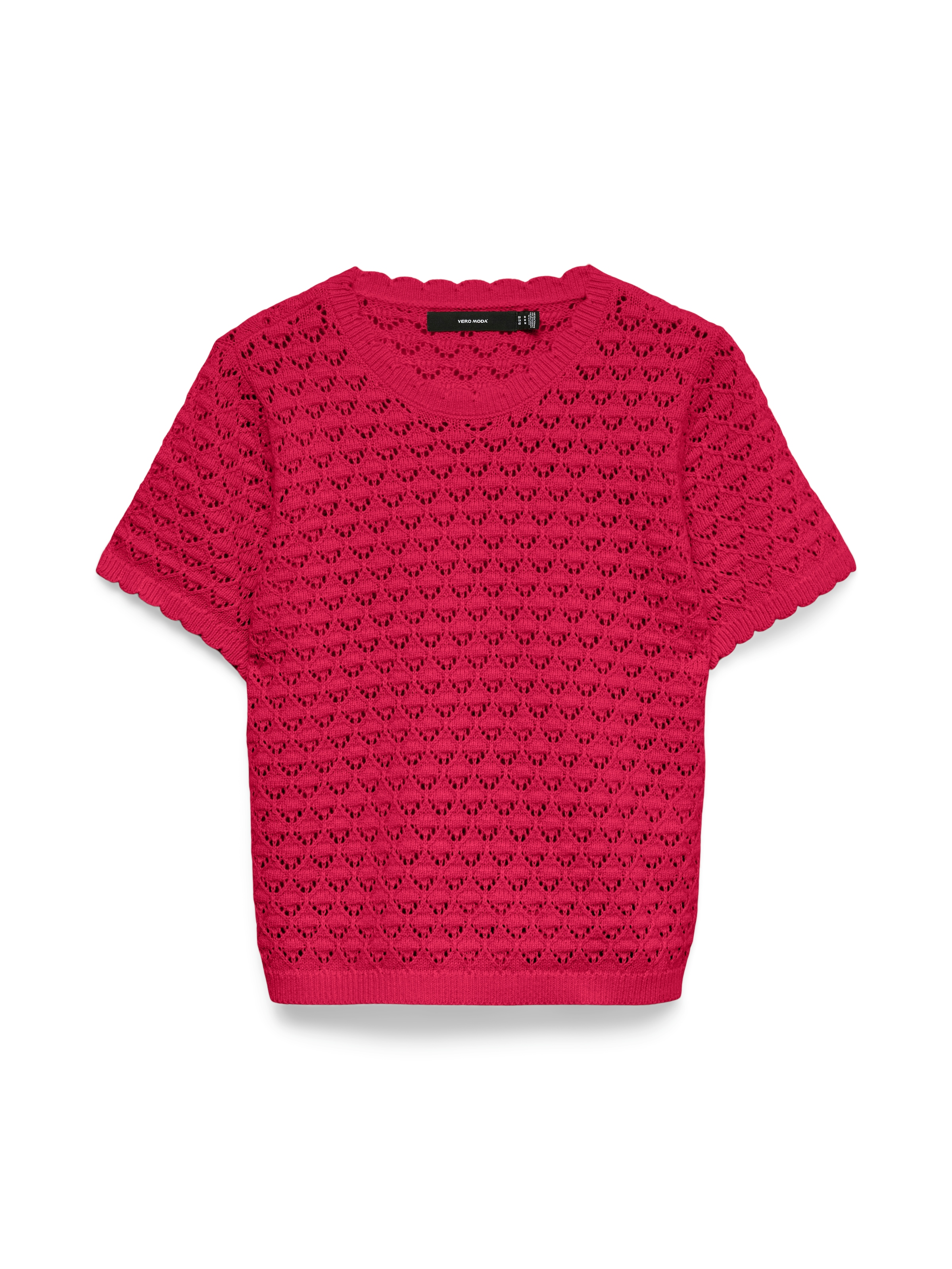 Vero Moda Top en tricot »VMJAQUELINE SS O-NECK TOP BOO« mit zartem Muster