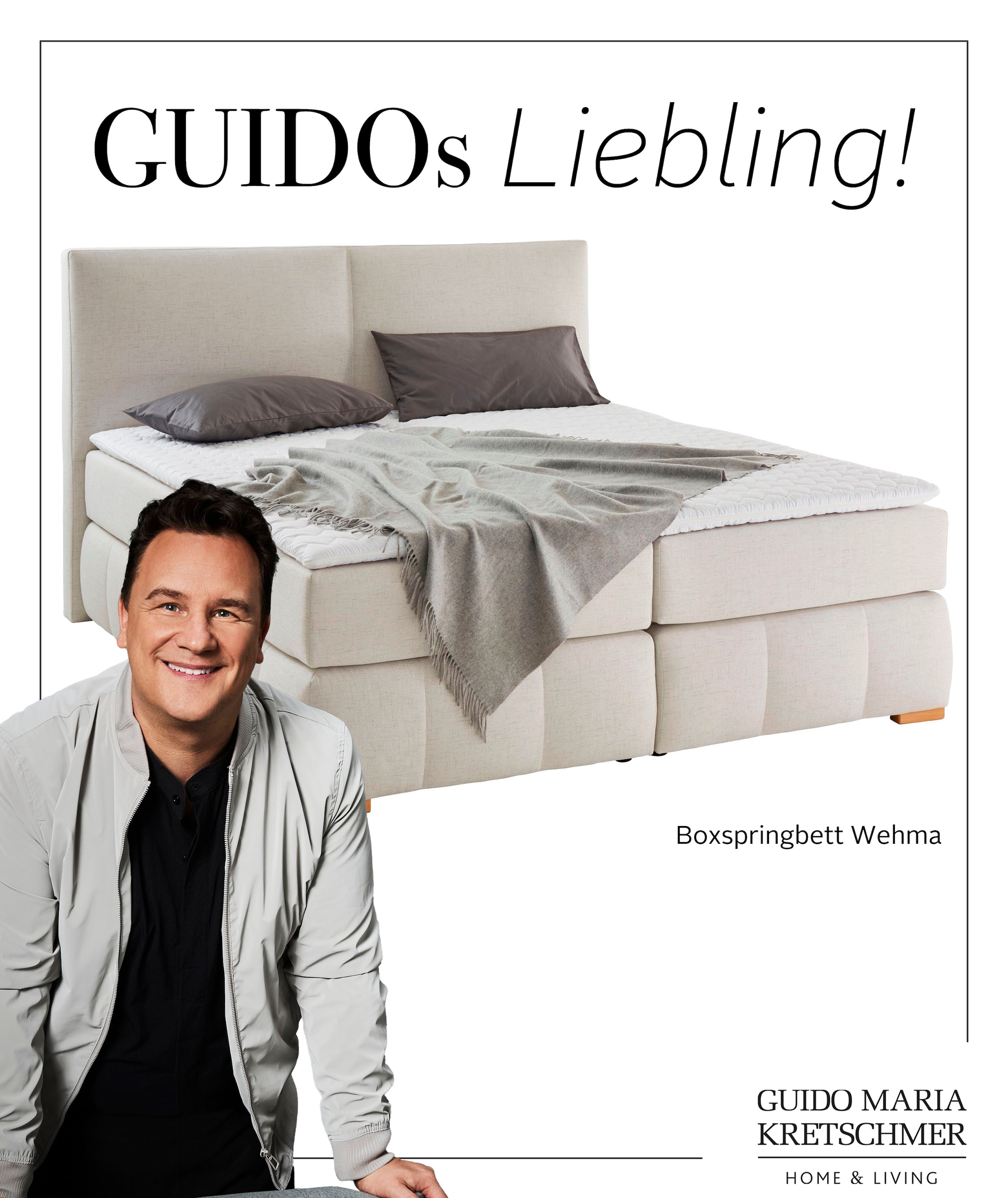 Guido Maria Kretschmer Home&Living Boxspringbett »Wehma«, inkl. Topper in 3 verschiedenen Matratzen, auch in Samtstoff