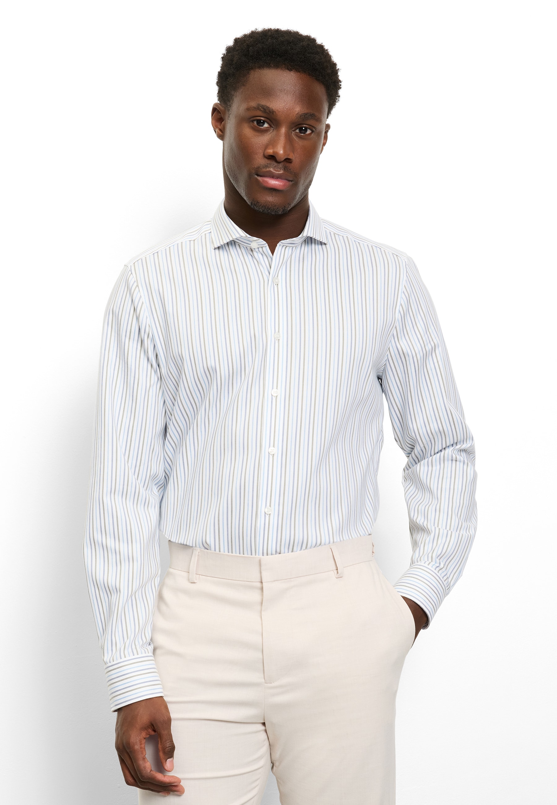 OLYMP Langarmhemd »Level Five« Businesshemd, body fit, Haifischkragen, gestreift