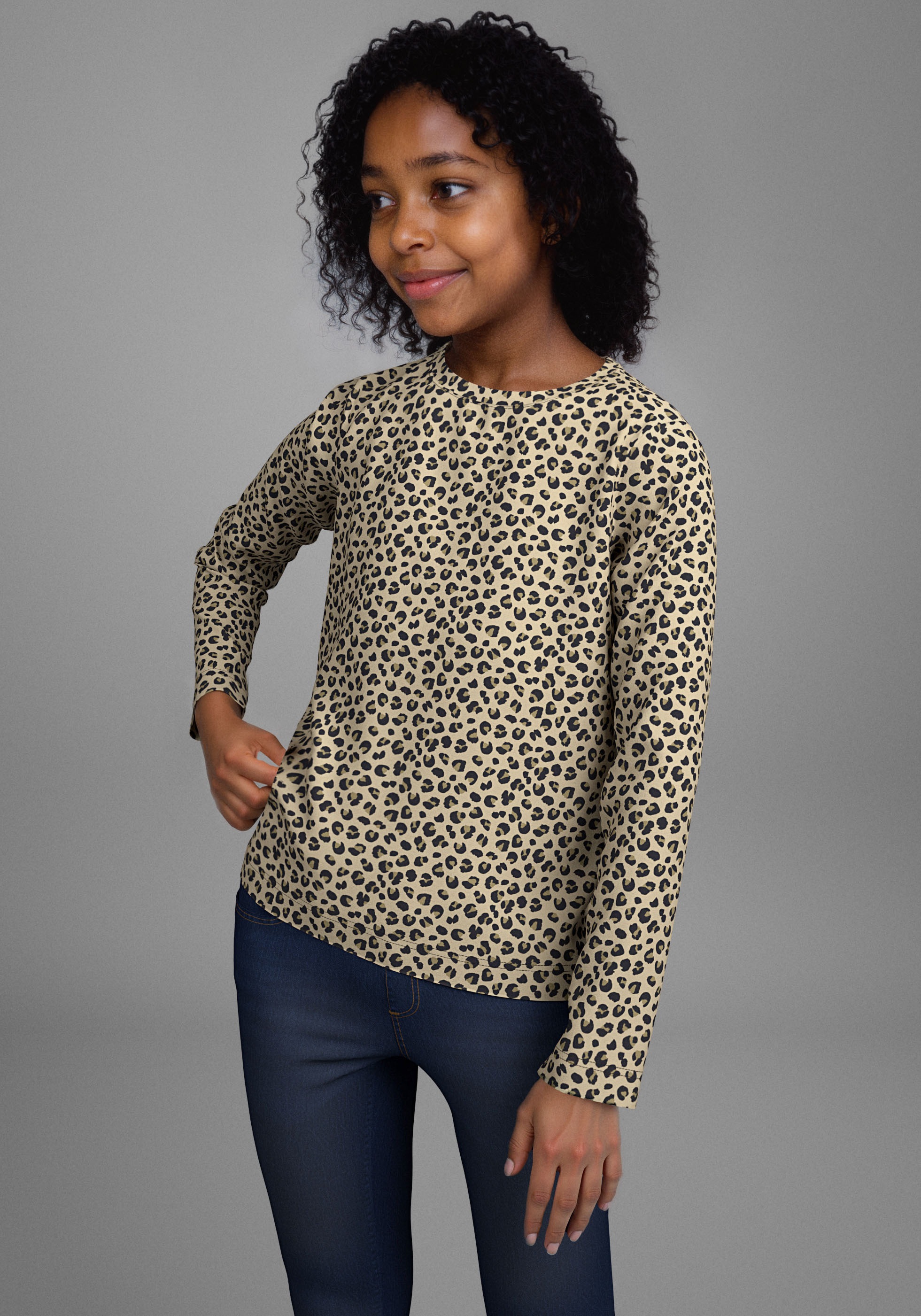 KIDSWORLD Langarmshirt »Shirt in Leo-Optik« Modischer Animal-Print