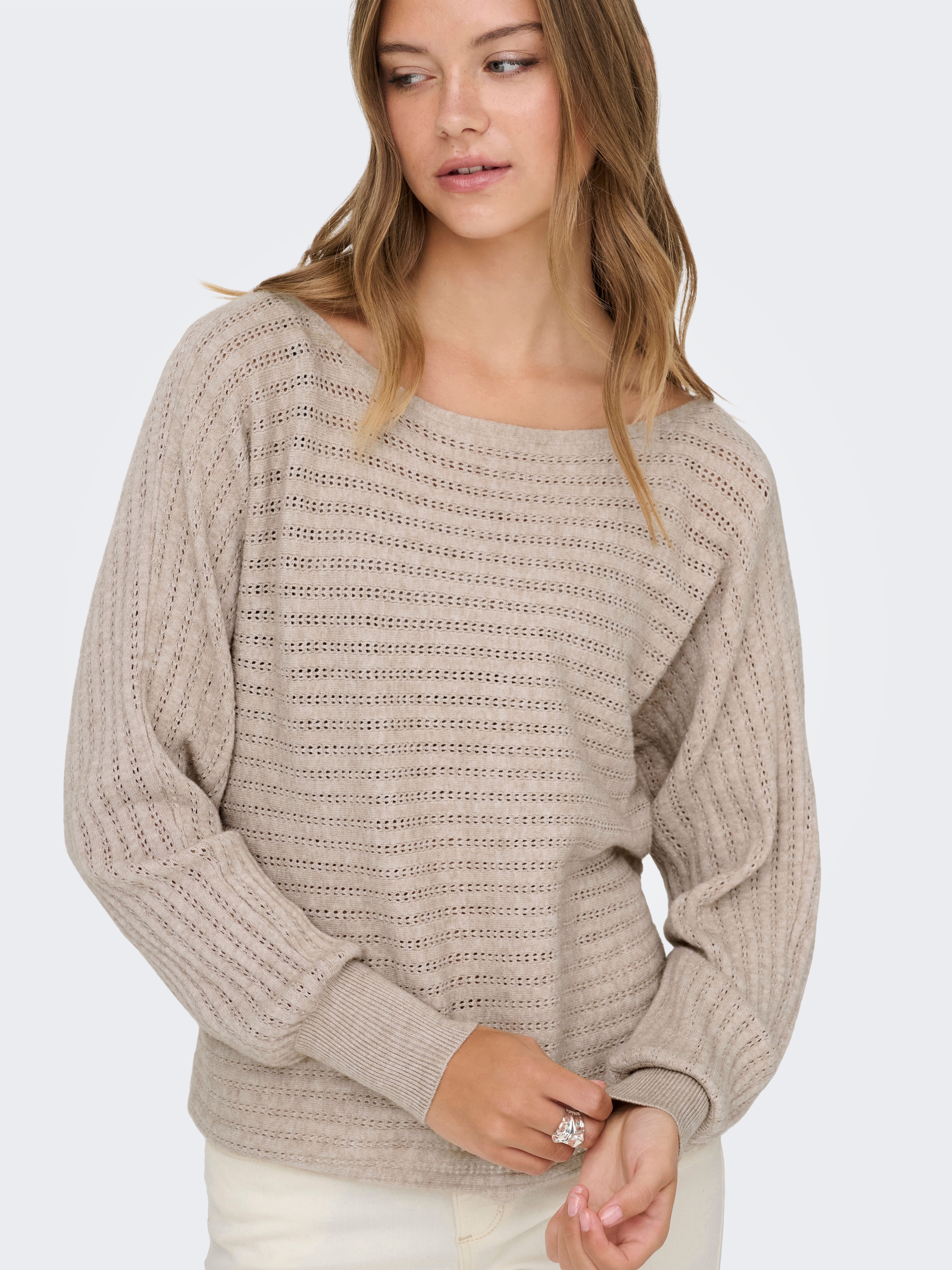 ONLY Strickpullover »ONLIBI LS BOATNECK STRUC PULLOVER EX KNT«