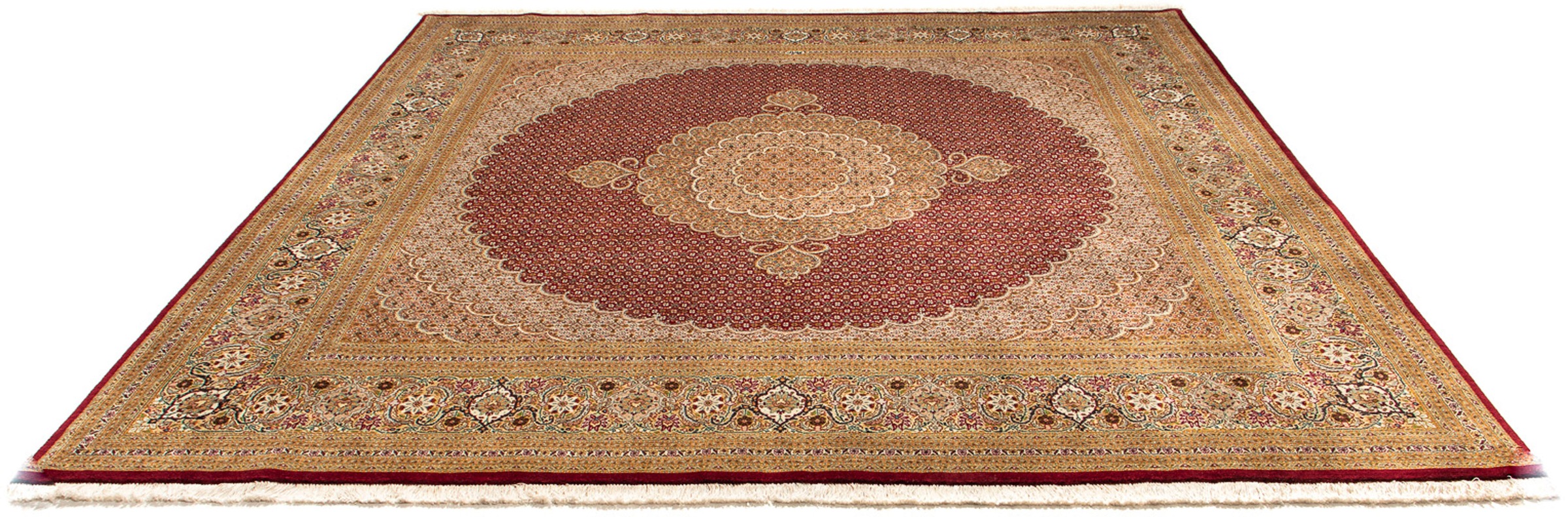 Image of morgenland Orientteppich »Perser - Täbriz quadratisch - 248 x 246 cm - dunkelrot«, quadratisch, 10 mm Höhe, Wohnzimmer, Handgeknüpft, Einzelstück mit Zertifikat bei Ackermann Versand Schweiz