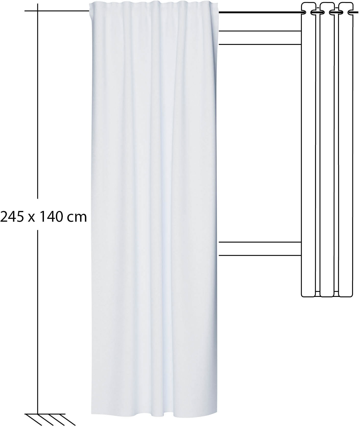 HOMING Rideau »Allen« Boucles cachées 1 cuis tlg.