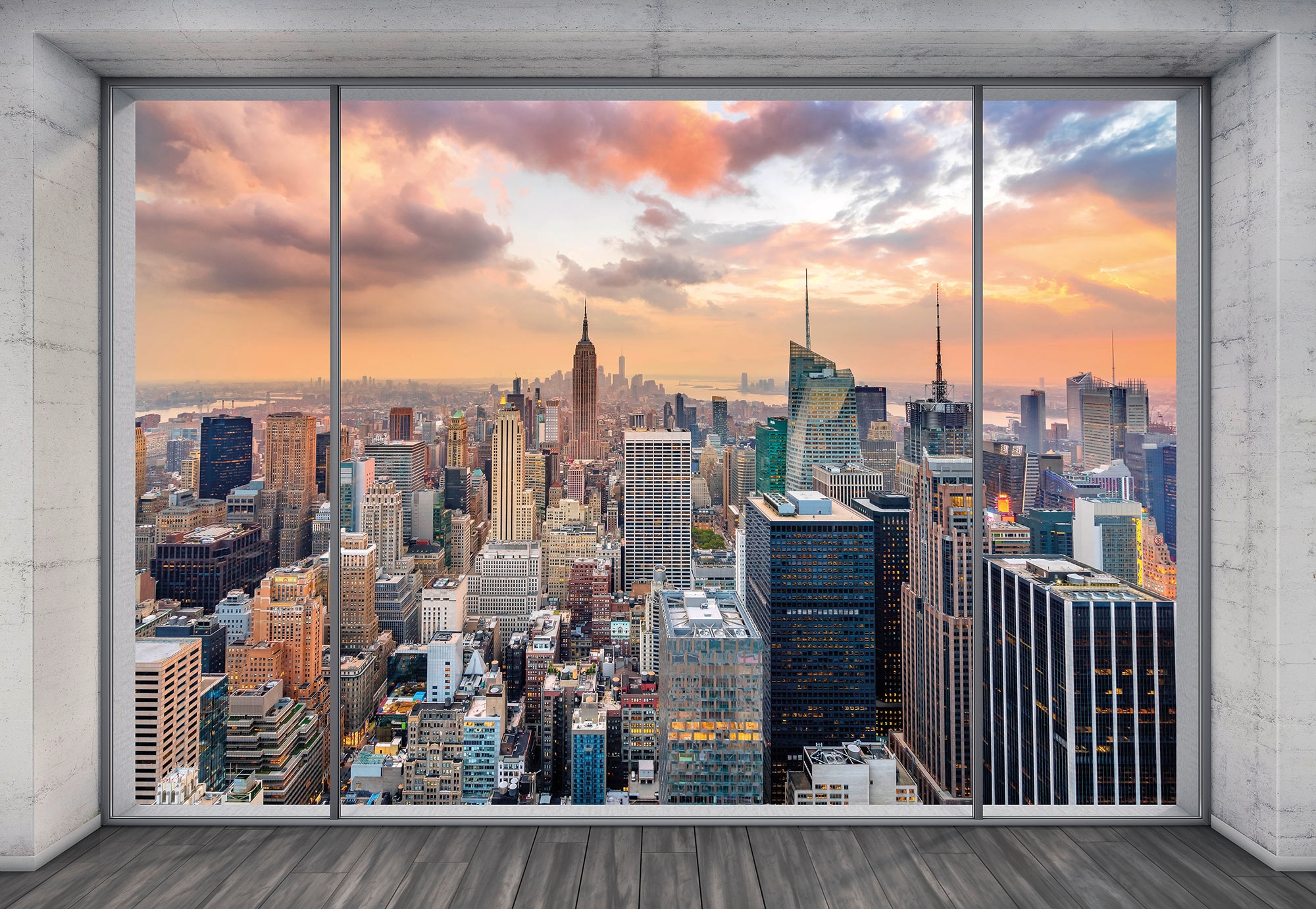 Image of Komar Fototapete "Vlies - NYC Outlook - Grösse 368 x 248 cm" bedruckt glatt Wohnzimmer, Schlafzimmer