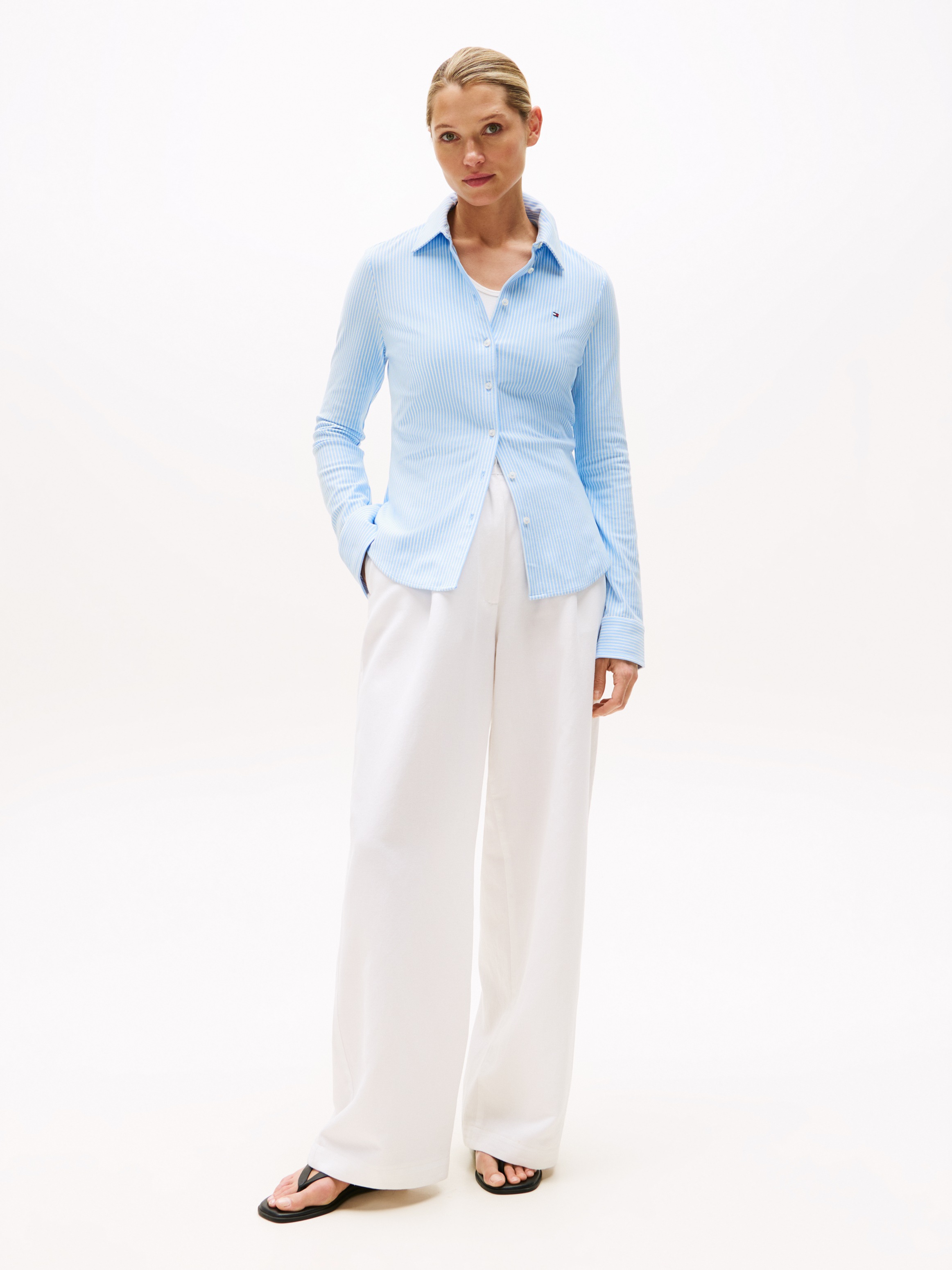 Tommy Hilfiger Poloshirt »1985 SLIM PIQUE BTN DOWN LS mit Polokragen und Label« Baumwollmischung, slim fit