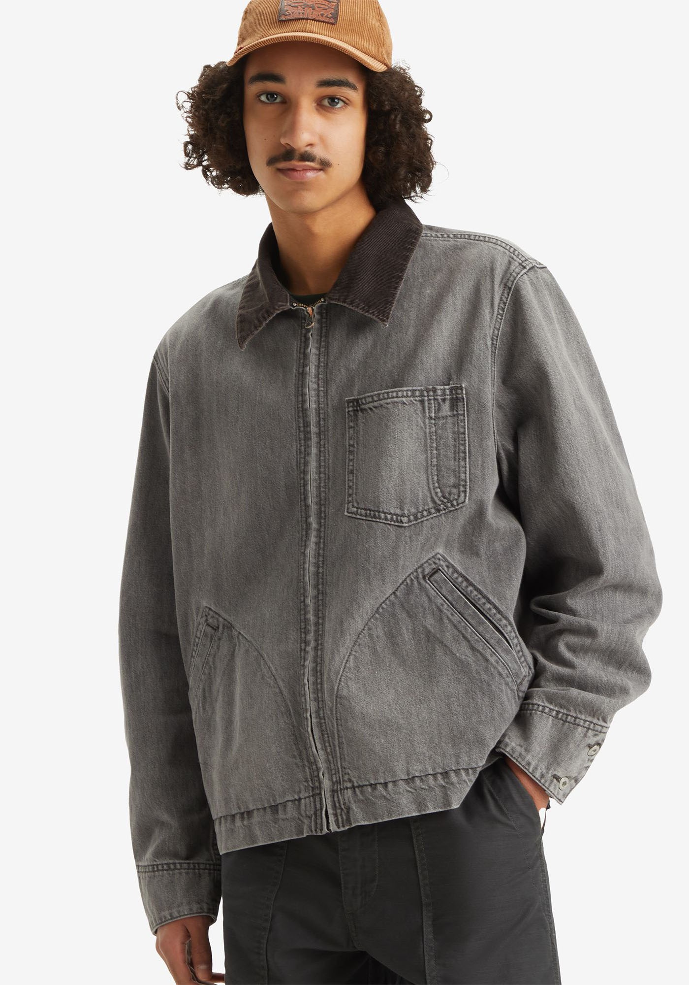 Levi's® Jeansjacke »FULL ZIP MECHANICS TRKR«, mit Zipper und Kragen mit Cordbesatz