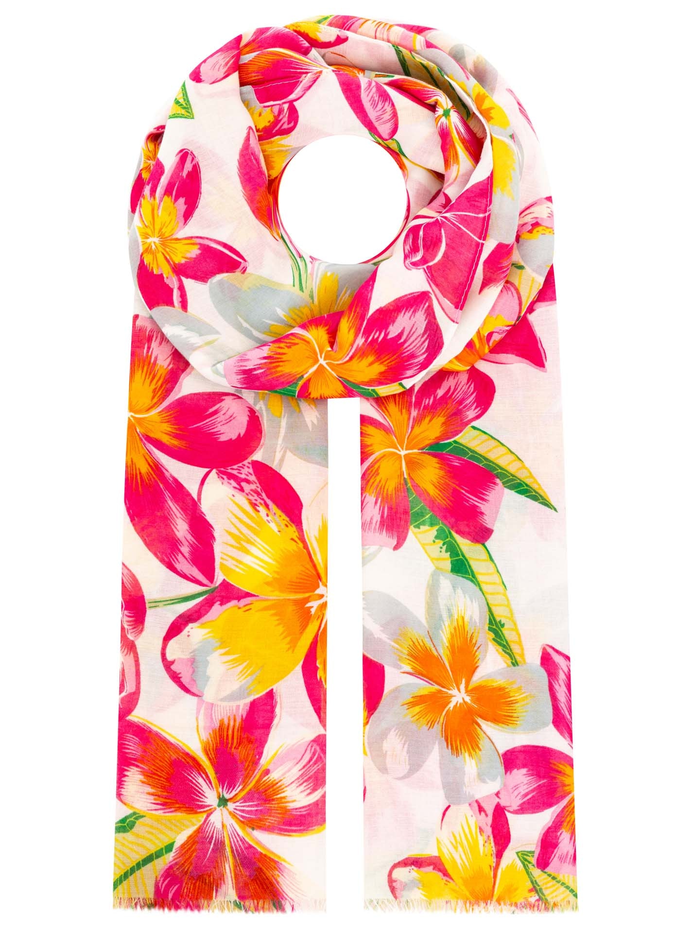Image of Zwillingsherz Schal ""Floral"" Blumenmuster, leichter Stoff