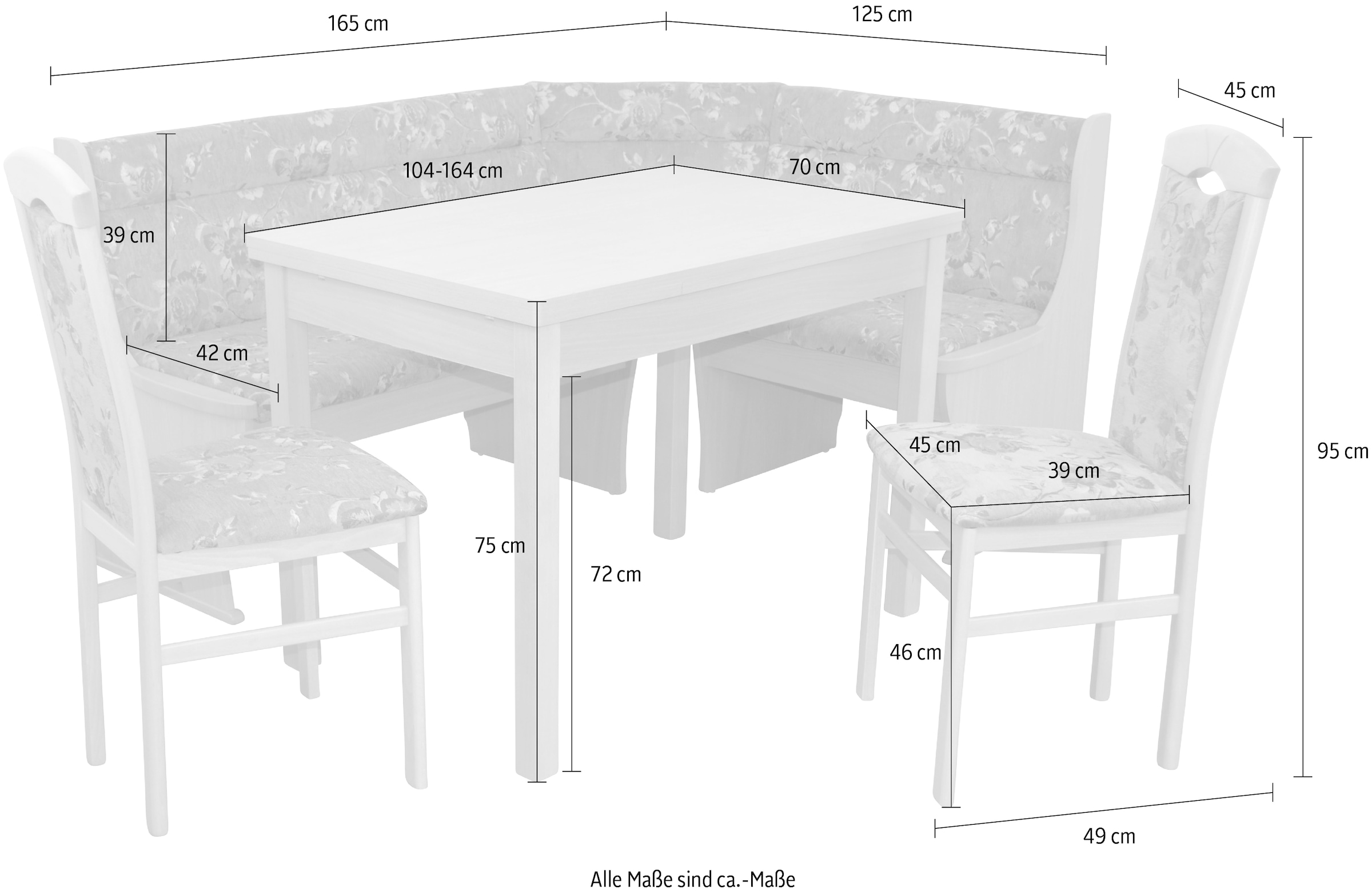 HOFMANN LIVING AND MORE Eckbankgruppe, (Spar-Set, 4 tlg., 4tlg. Set), Eckbank mit Stauraum unter den Sitzflächen