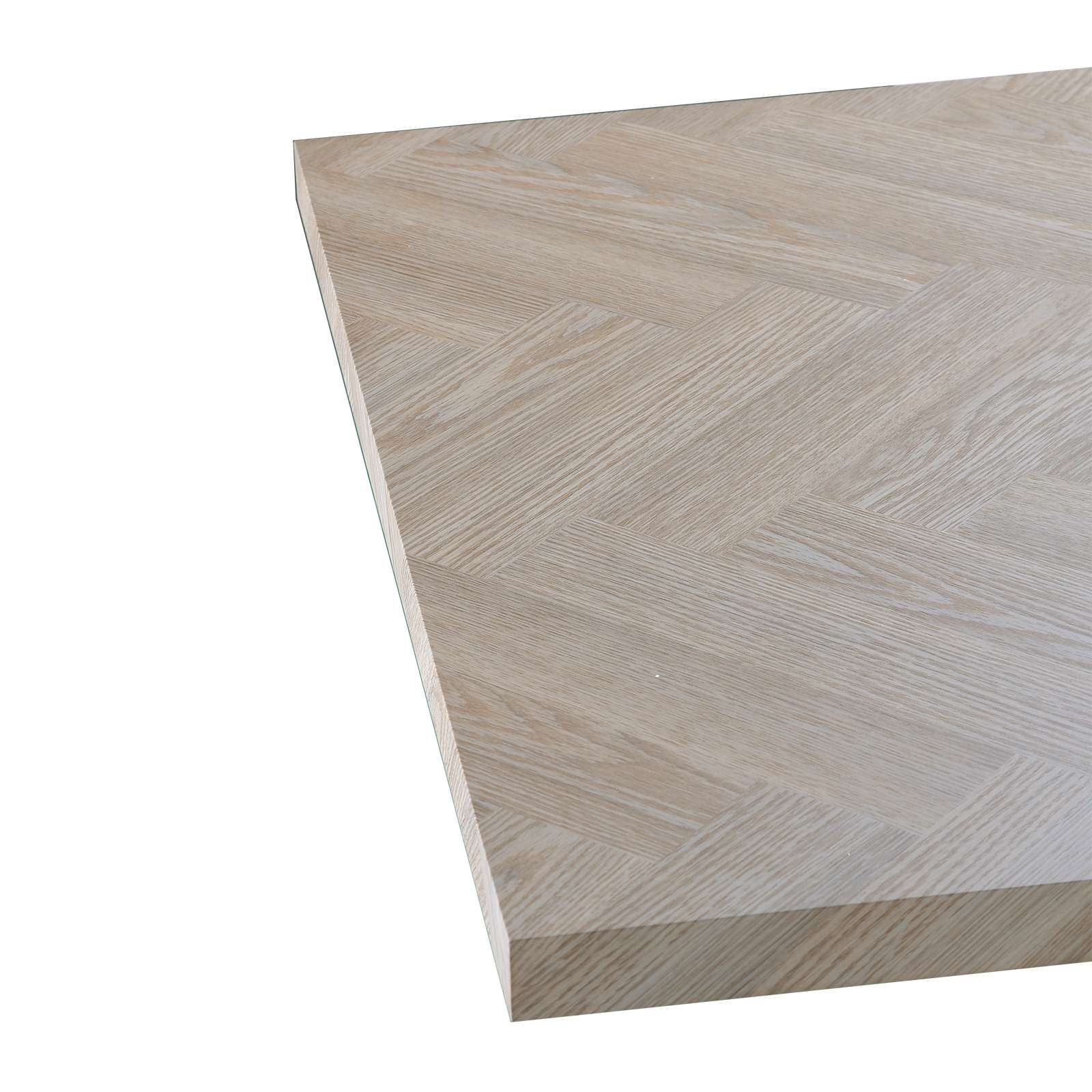 GOODproduct Esstisch »Larchant« Tischplatte in Fischgrätoptik, schwarze Metallbeine, Höhe 76 cm