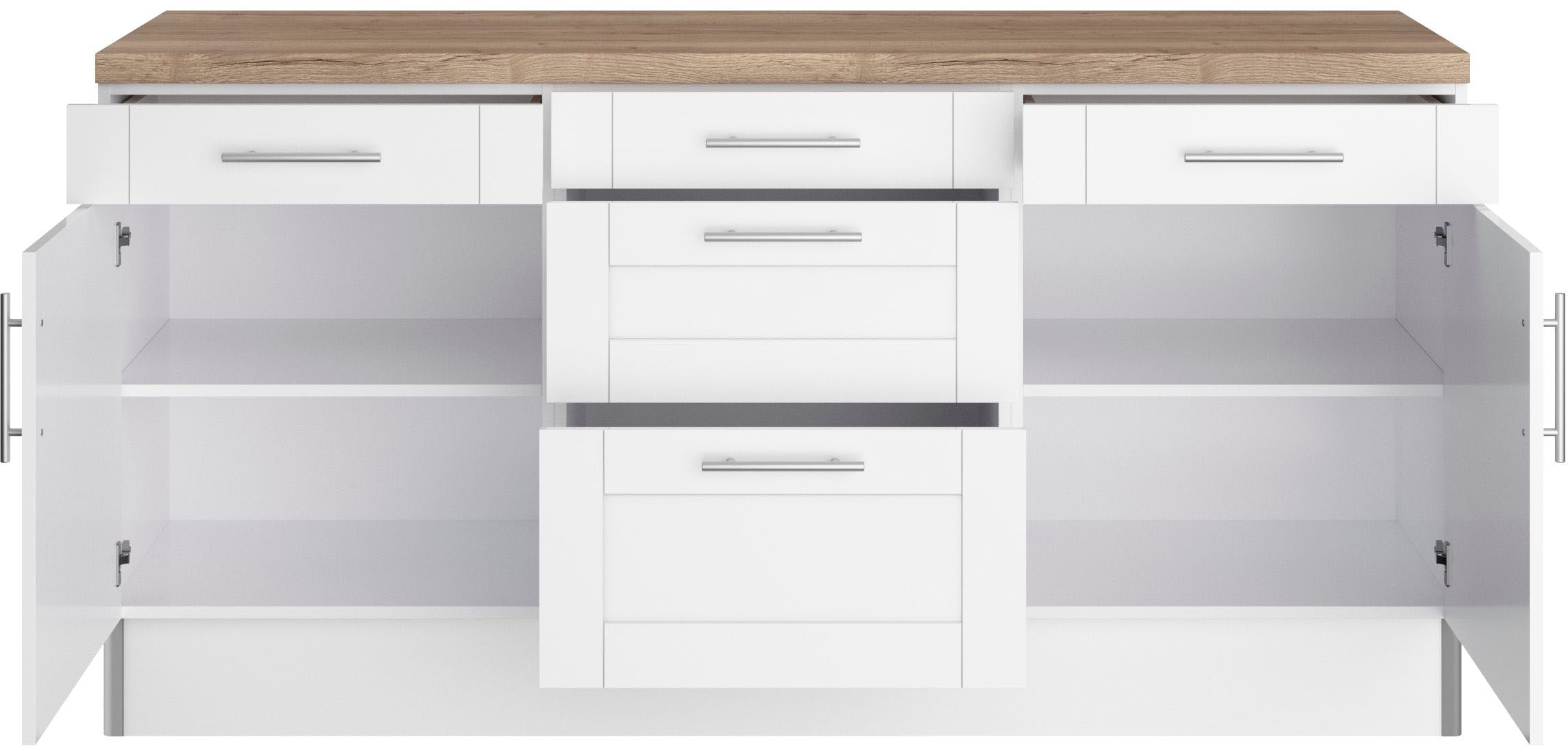 KOCHSTATION Küche »KS-Ahus«, 180 cm breit, ohne E-Geräte, Soft Close Funktion, MDF Fronten