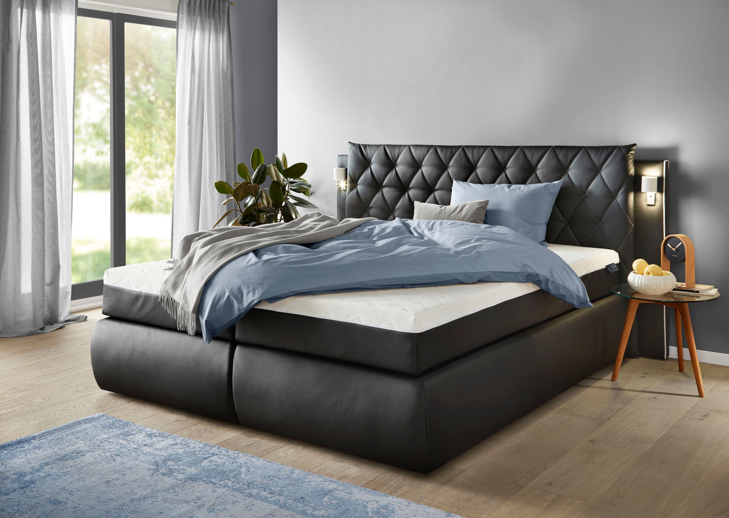 Image of COLLECTION AB Boxspringbett inklusive Bettkasten, LED-Beleuchtung und Topper