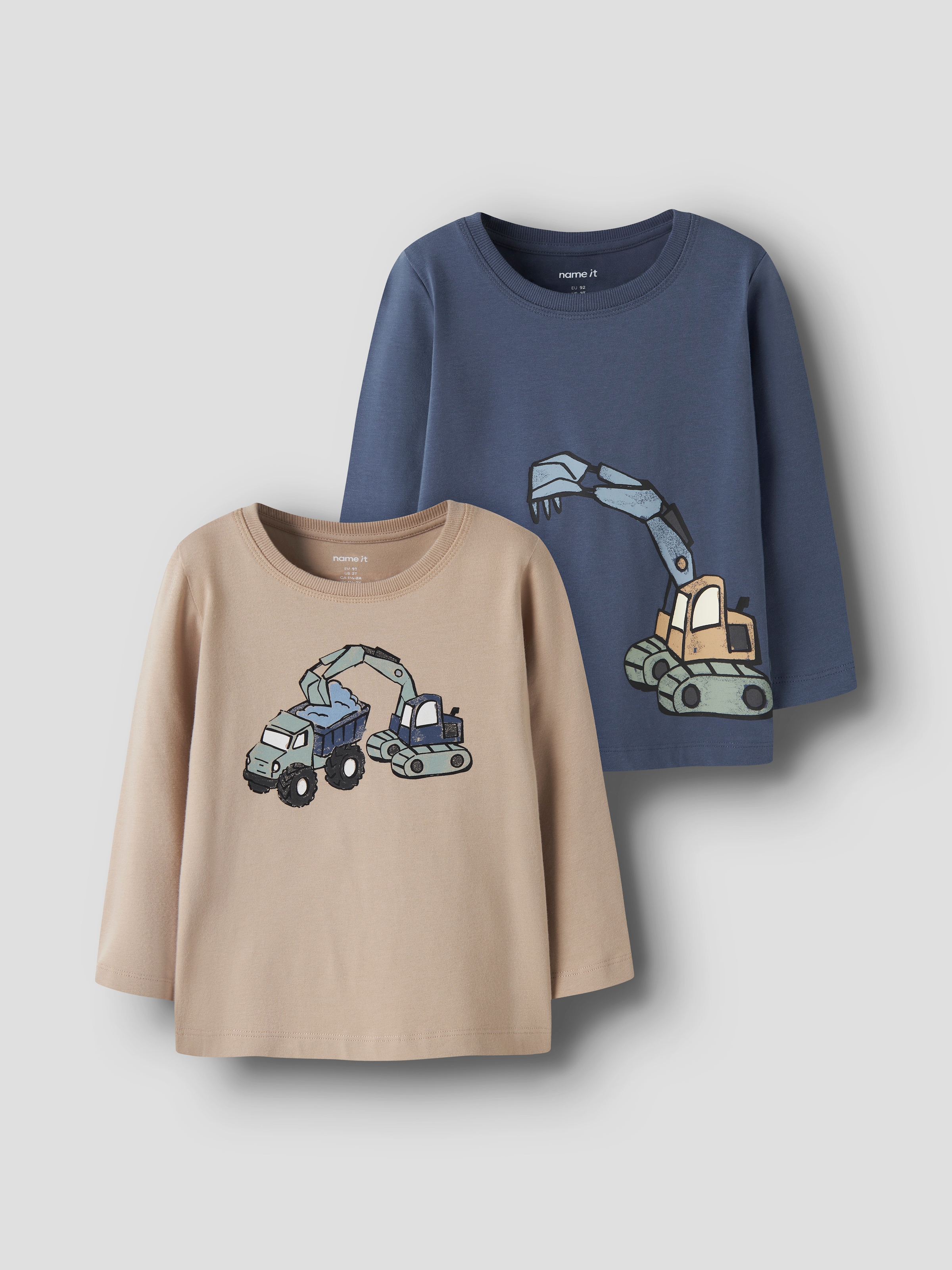 Name It T-shirt à manches longues »NMMKARKE 2P LS TOP BOX« Paquet, 2 mélange coton, coupe régulière