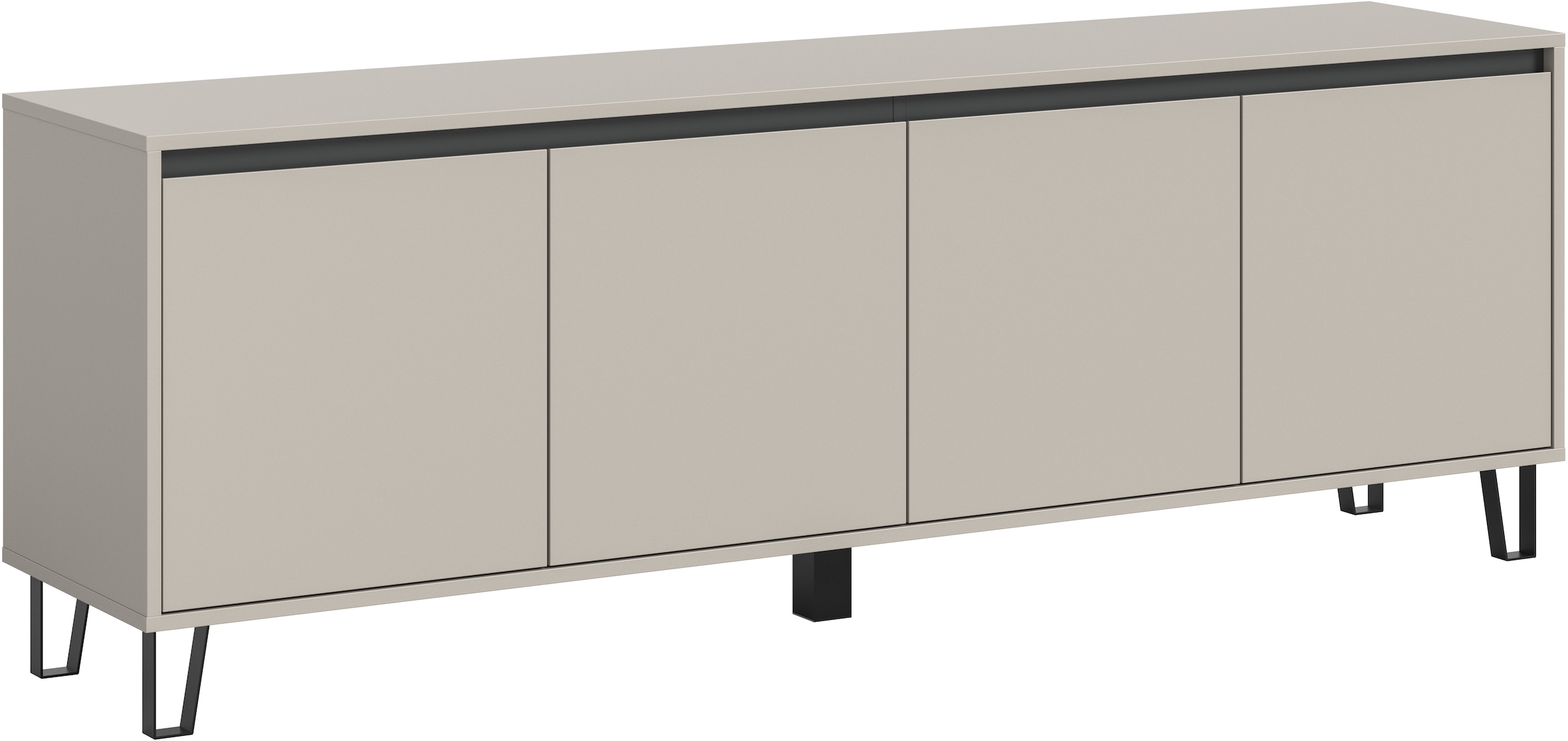 Image of Home affaire Lowboard "BALTIC, Breite 184cm, grifflose Fronten, Metall-Füsse,4 Türen, 4 Fächer" TV-Möbel, TV-Schrank, TV-Lowboard, Mediaboard