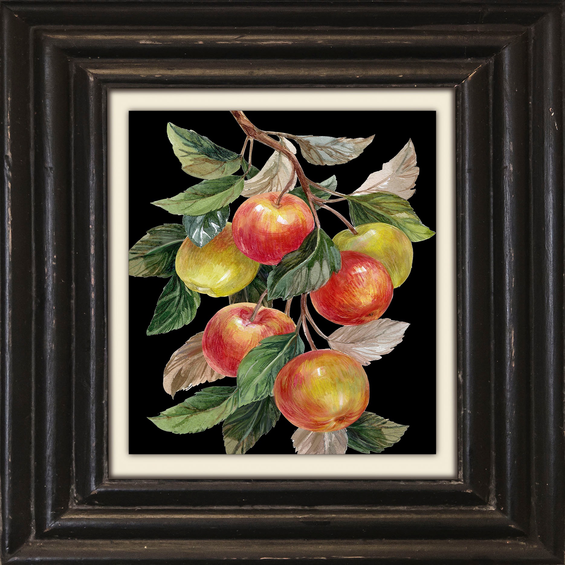 Image of queence Leinwandbild "Äpfel" Kunst Obst Obst Bilder Stillleben Premium-Leinwandstoff, Handarbeit aus Deutschland, 40x40cm