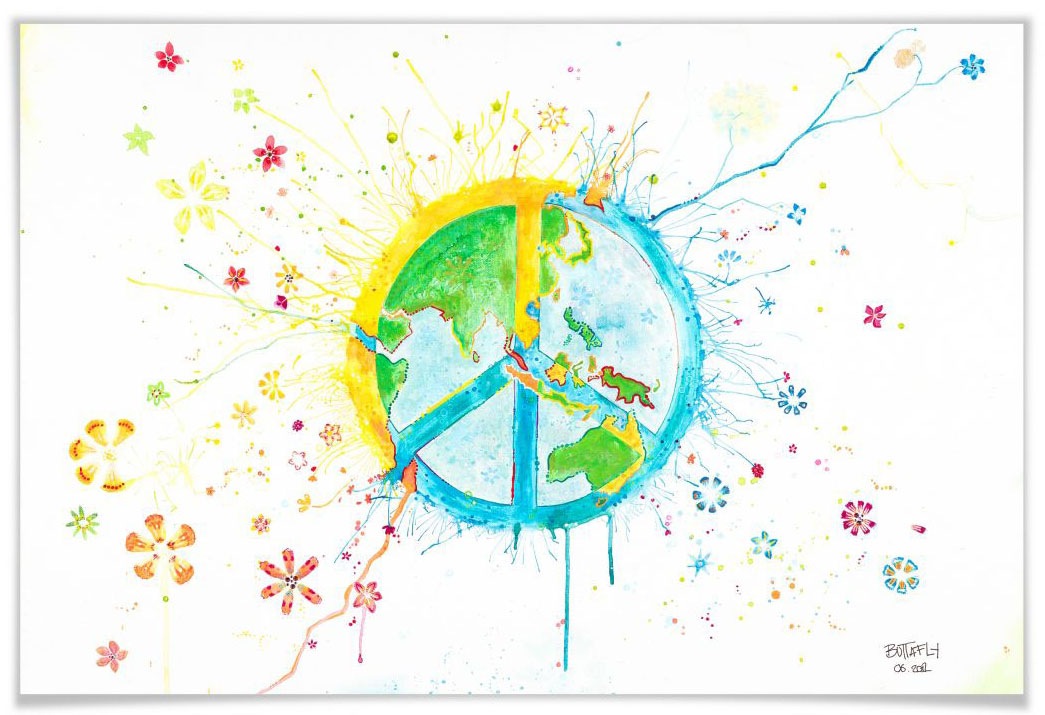 Image of Wall-Art Poster »Graffity Frieden Liebe Peace«, Graffiti, (1 St.), Poster, Wandbild, Bild, Wandposter bei Ackermann Versand Schweiz