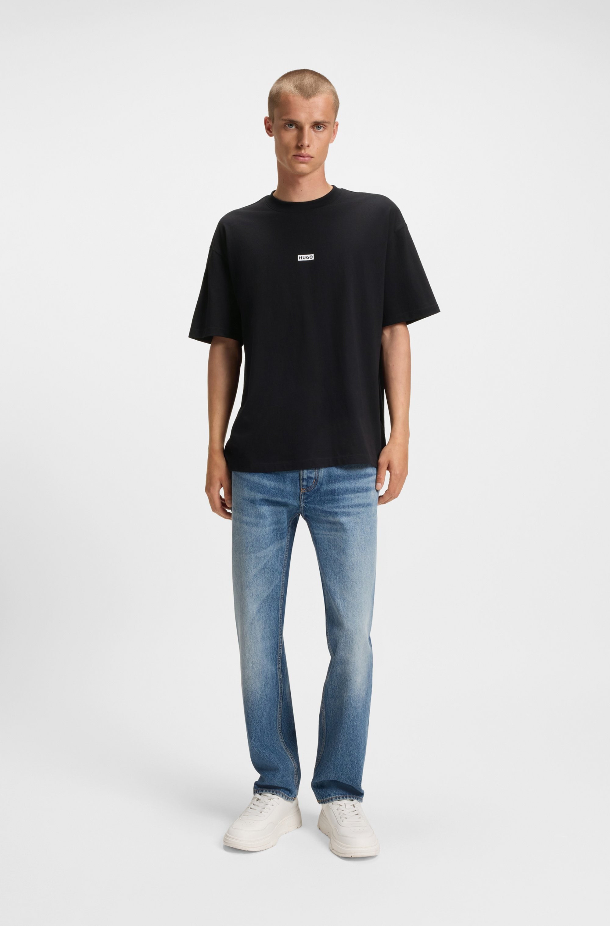 HUGO T-shirt »Nalono« mit Logodruck, Oversized Look mit Backprint