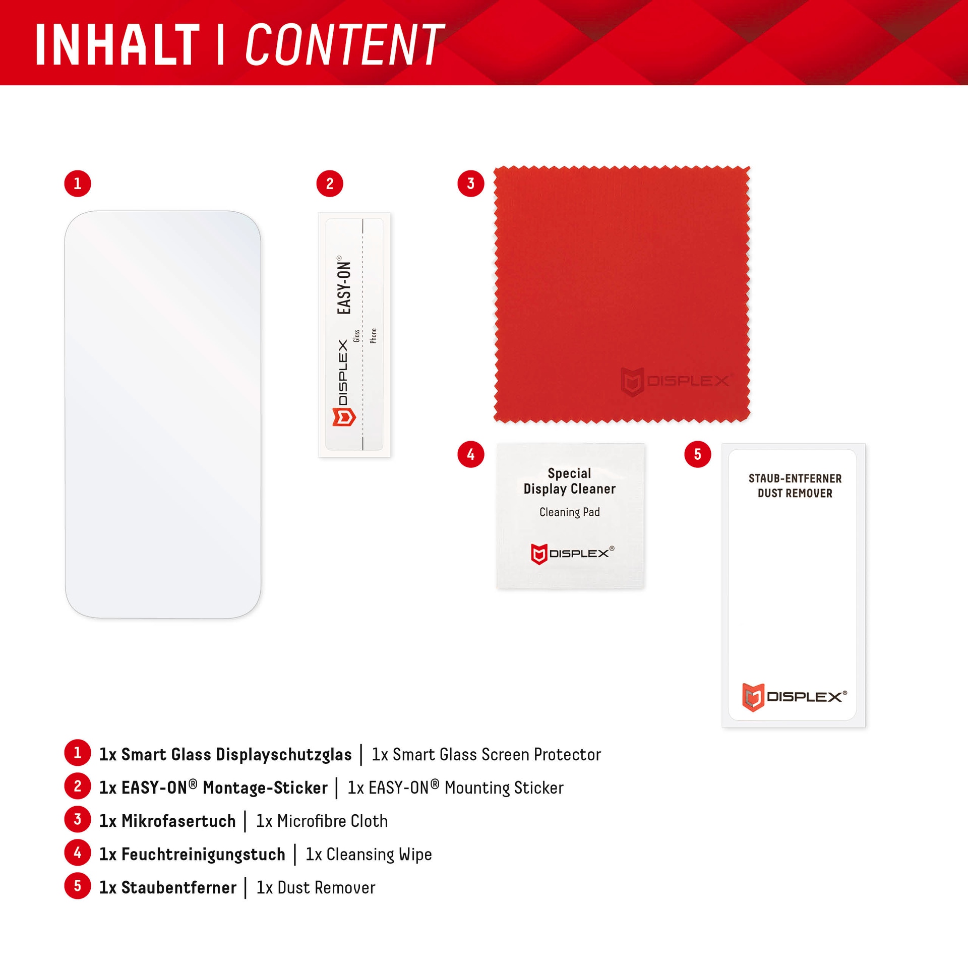 Displex Displayschutzglas »Smart Glass« für Samsung Galaxy A35;Samsung Galaxy A55 5G 1 Stk. tlg. Bildschirmschutz, Displayschutzfolie,Einfach anbringen,kratz-&stossfest