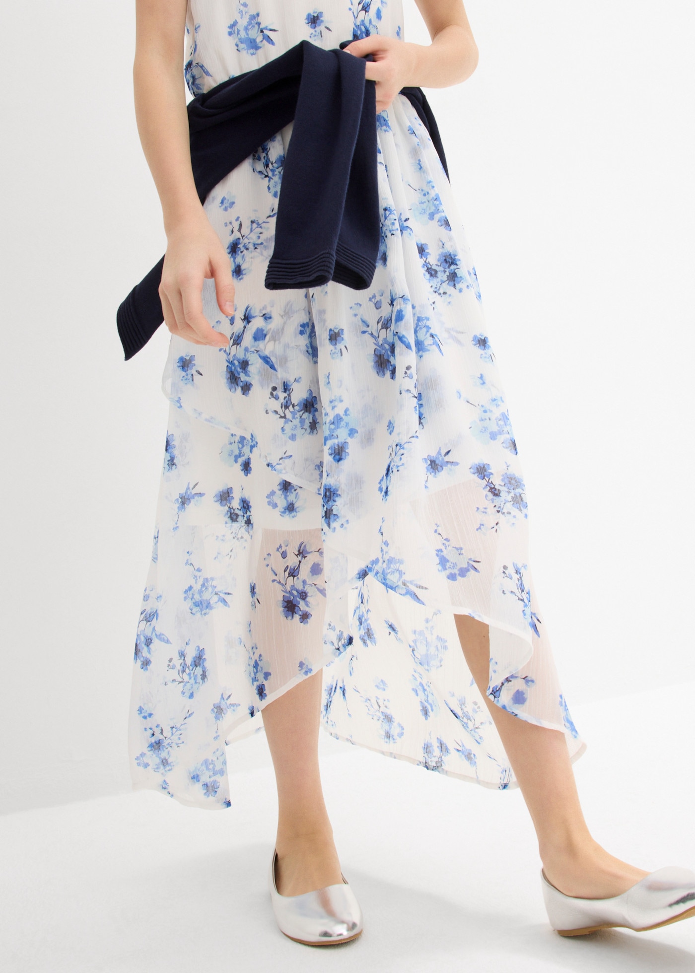 bonprix Robe en mousseline de soie en chiffon, taille élastique