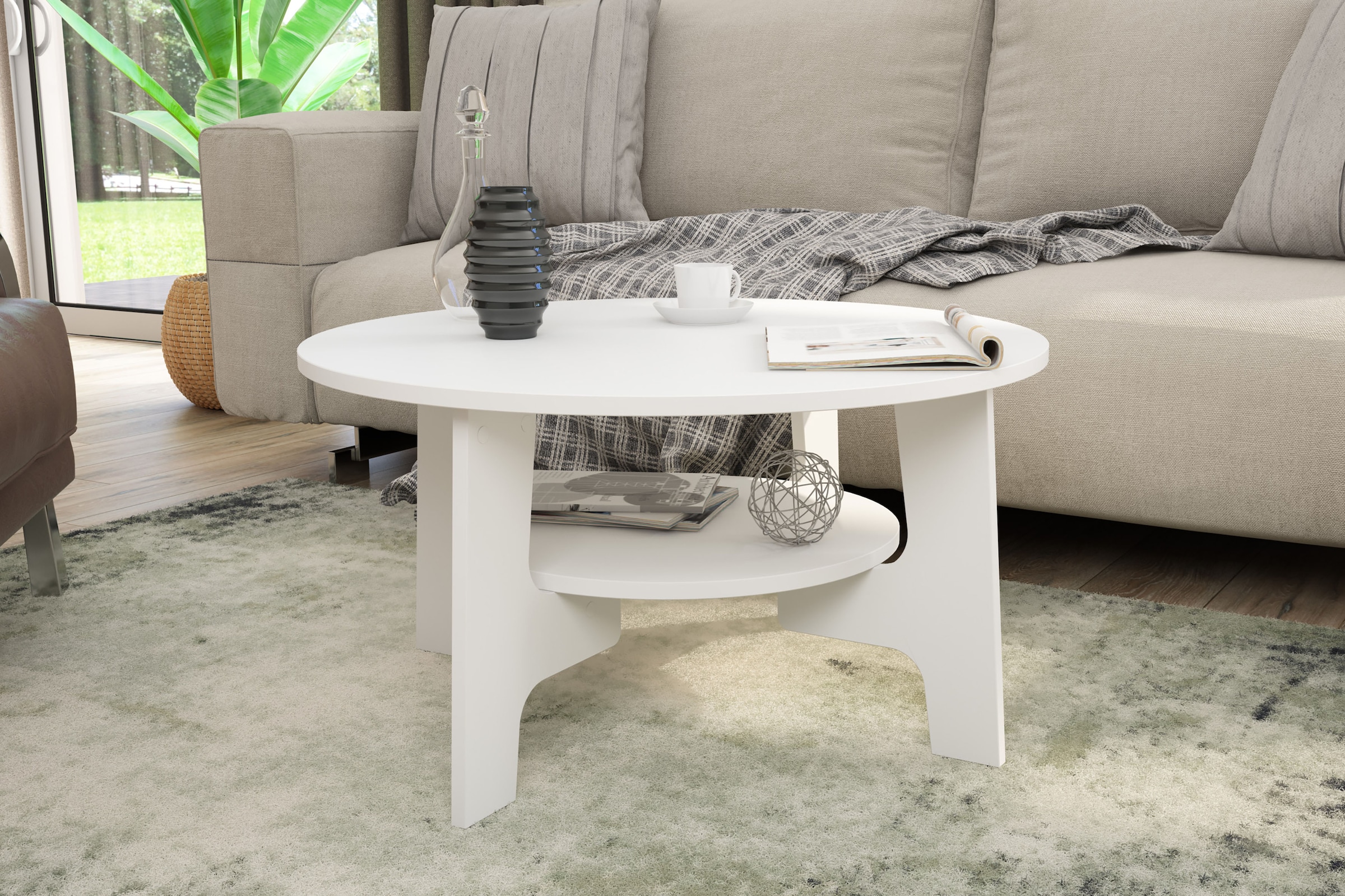 byLIVING Couchtisch »JONNY« Artisan Eiche, Old Wood oder weiss, Ablageboden