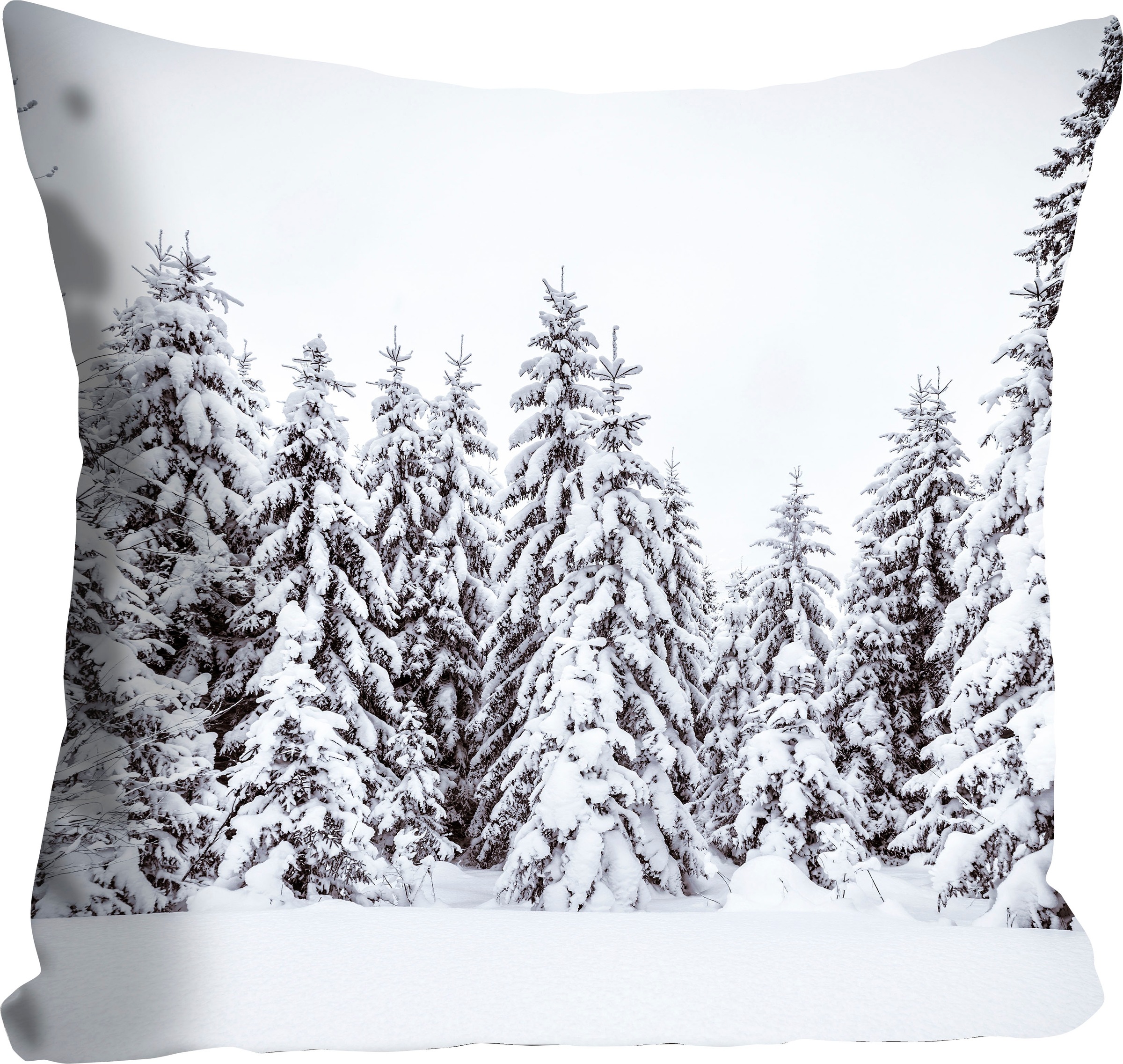 queence Dekokissen »Wood«, mit einem Wald voller Tannen