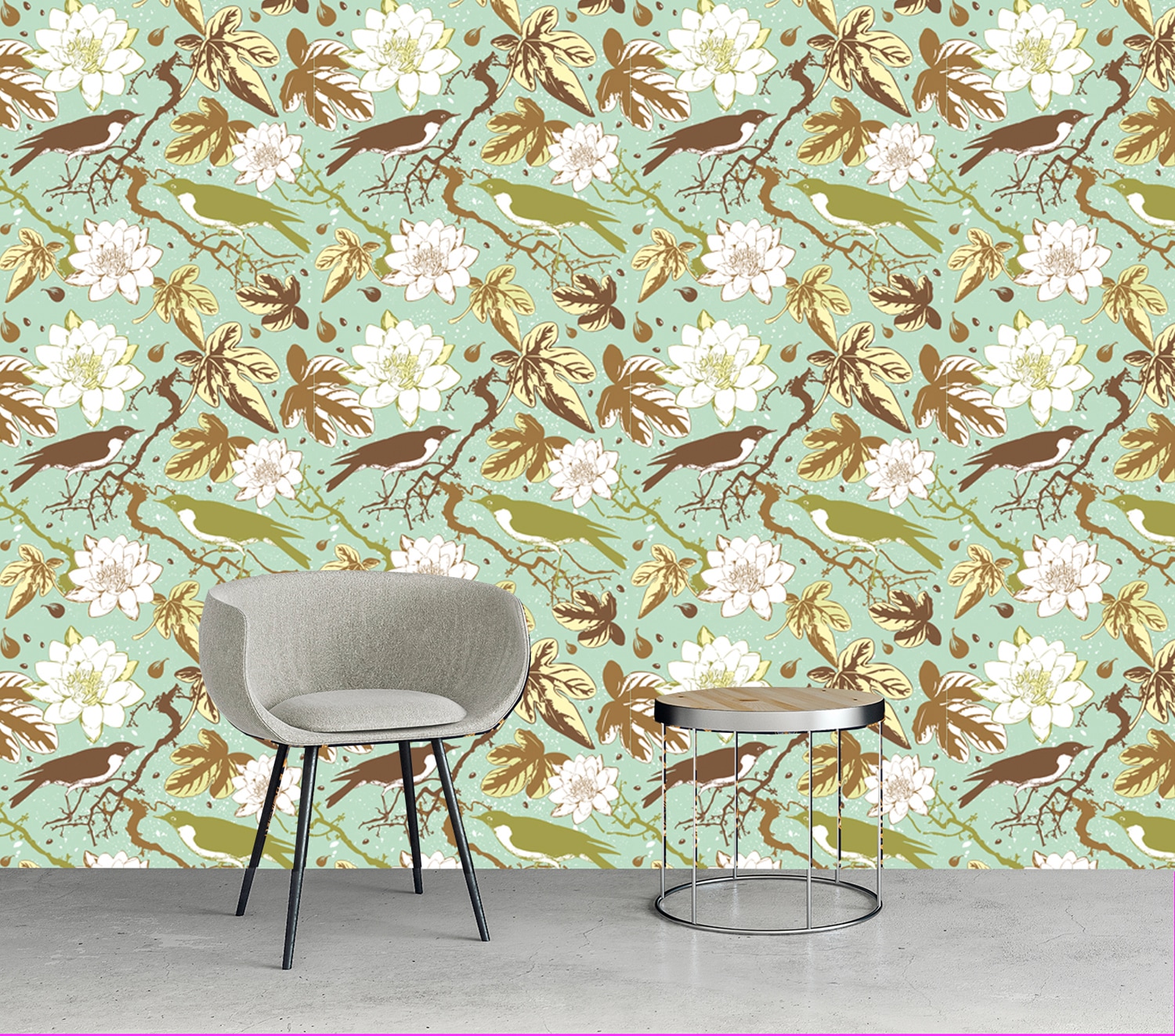 queence Papier peint vinyle »Fedder« Motif | botanique | floral | imprimé | naturellement | à motifs 90x250cm, selbstklebend, kinderleichte Anbringung, , Sticker