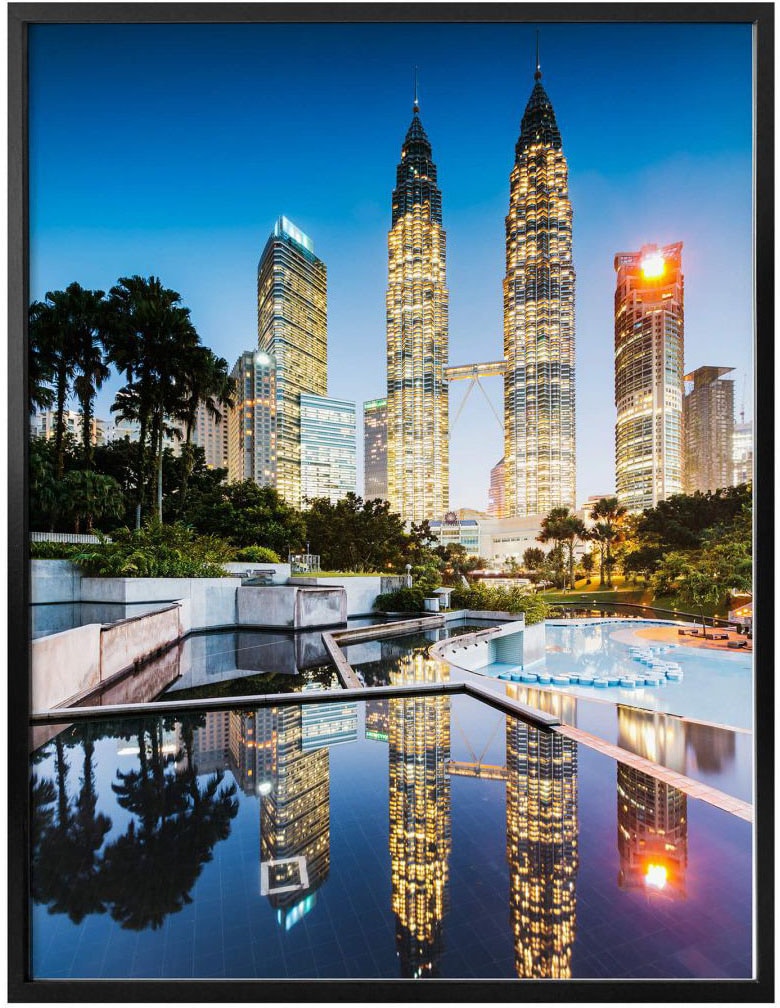 Wall-Art Poster »Petronas Towers Nacht«, Gebäude, (1 St.), Poster ohne Bilderrahmen