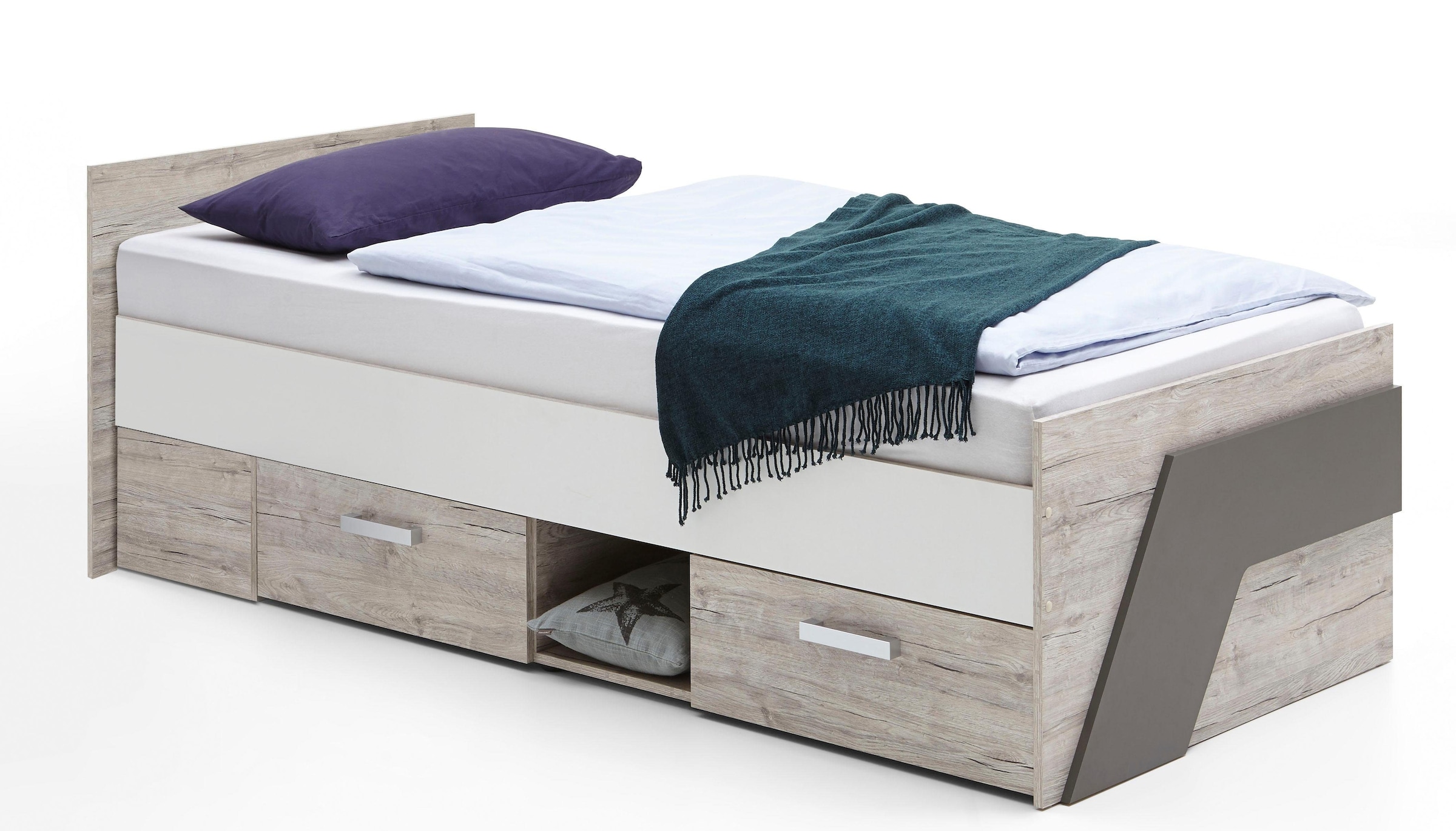 Image of FMD Funktionsbett "Nona" Jugendbett mit zwei Schubkästen, Liegefläche 90 x 200 cm