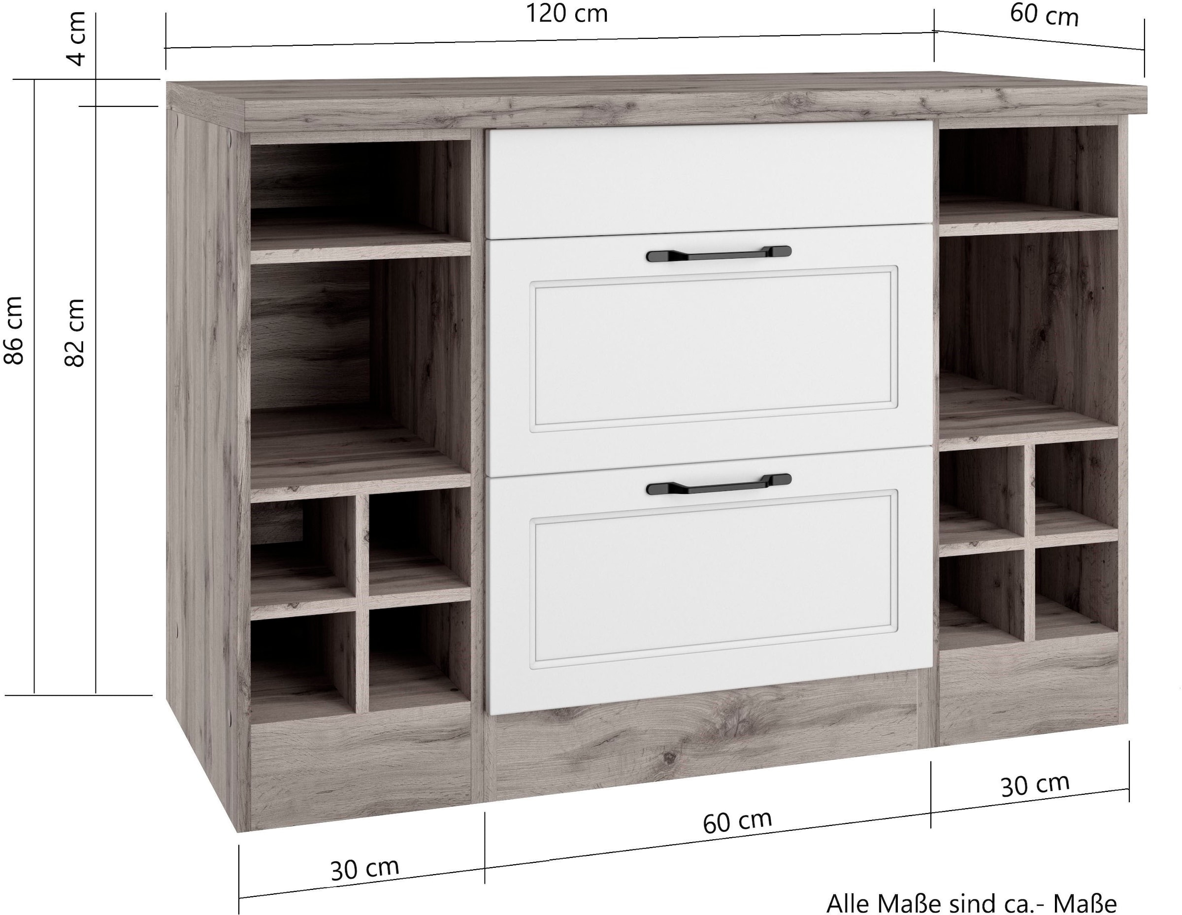 KOCHSTATION Kochfeldumbauschrank »KS-Lana« Breite 120 cm