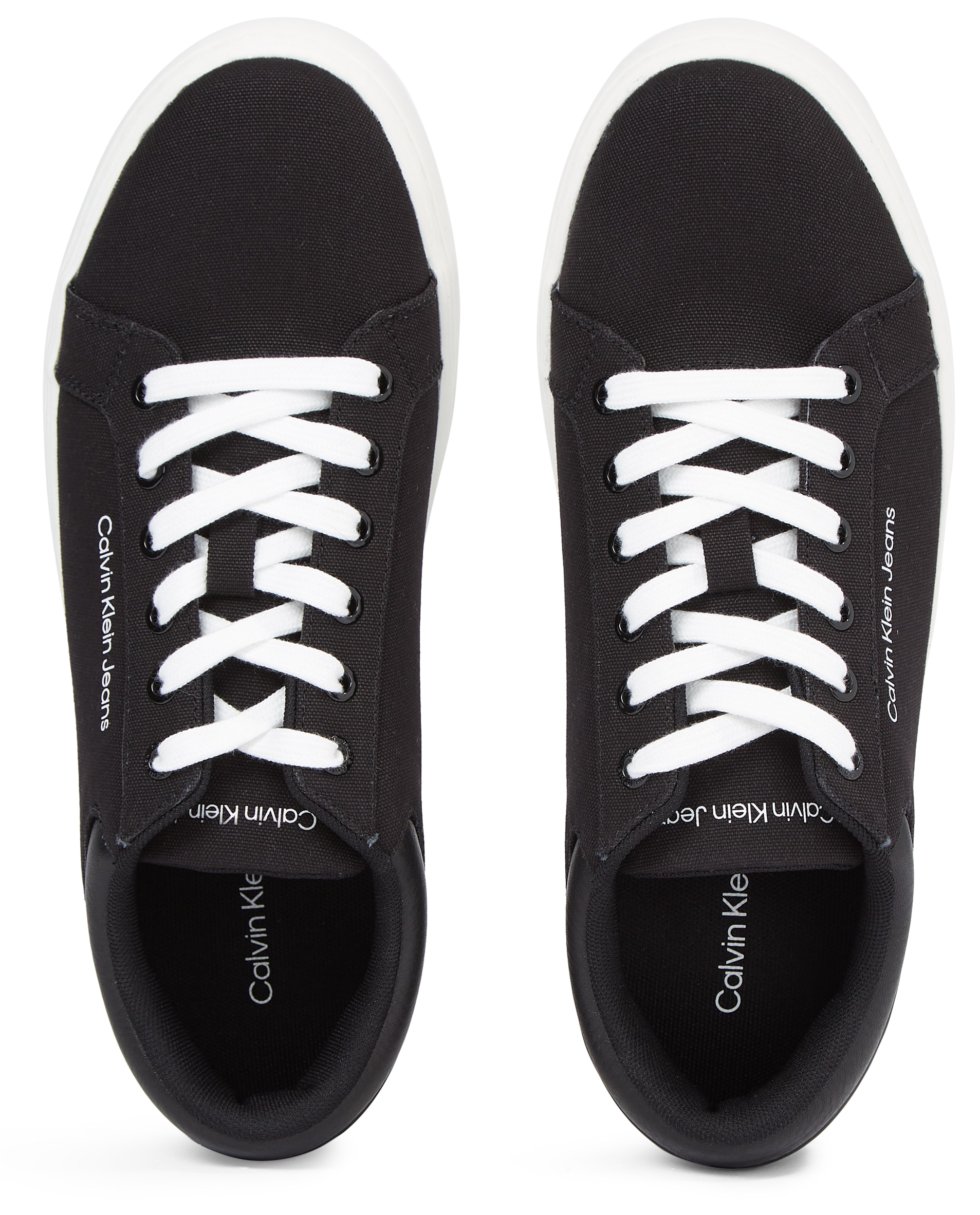 Calvin Klein Jeans Sneaker »CLASSIC CUPSOLE LOW LTH IN DC«, mit seitlichem Logoschriftzug, Freizeitschuh, Halbschuh, Schnürschuh