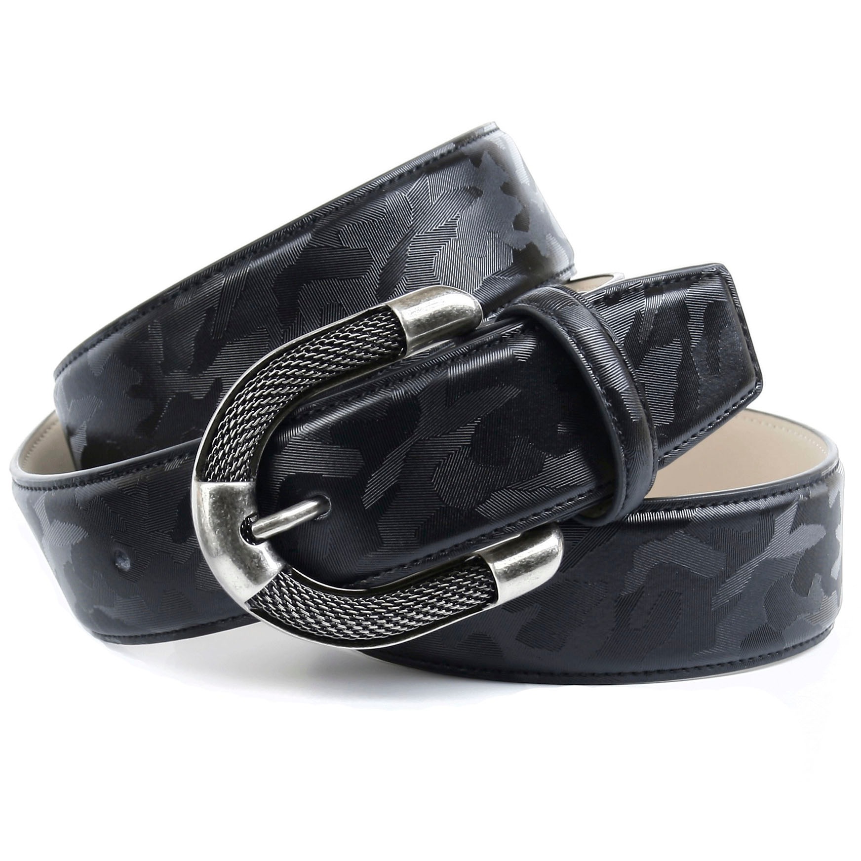 Image of Anthoni Crown Ledergürtel, mit aufwendiger Schmuck-Schliesse, gemusterte Oberfläche bei Ackermann Versand Schweiz