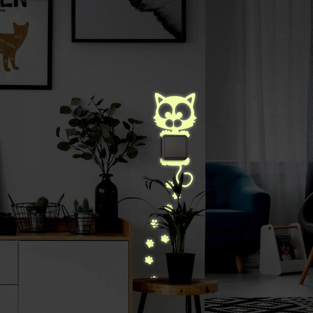 (1 St.) Katze günstig kaufen Wandtattoo Leuchtsticker«, Wall-Art »Lichtschalter